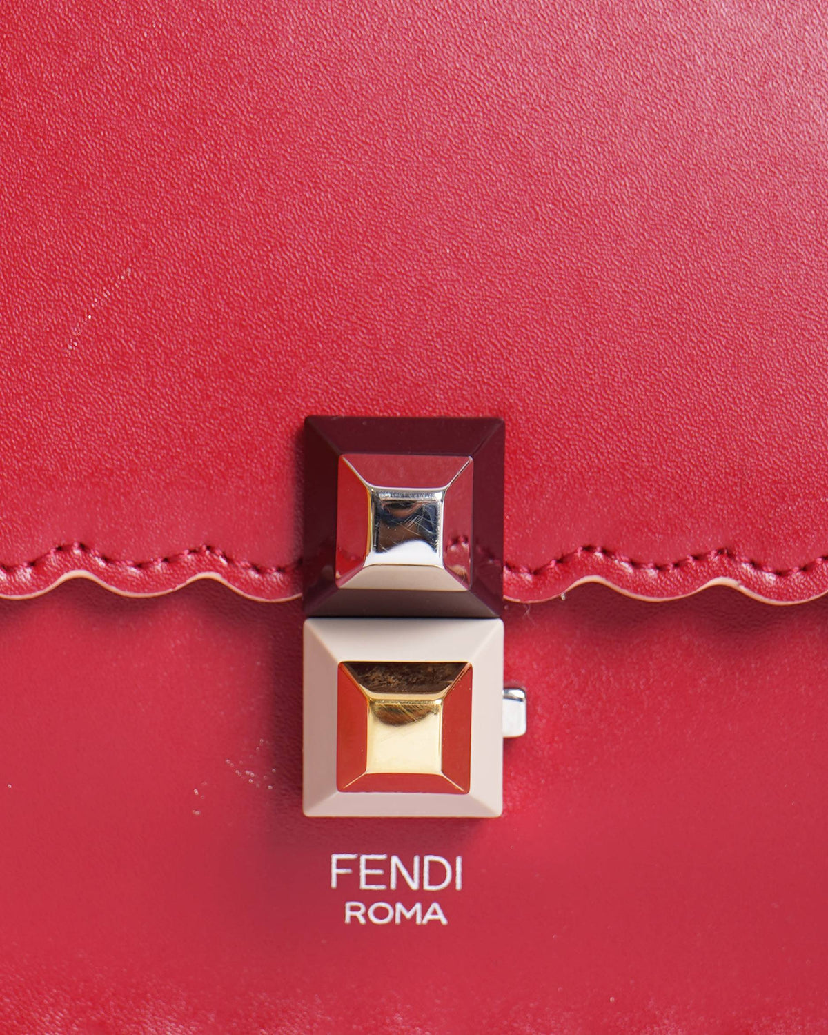 Fendi vitello liberty scalloped studded kan bag