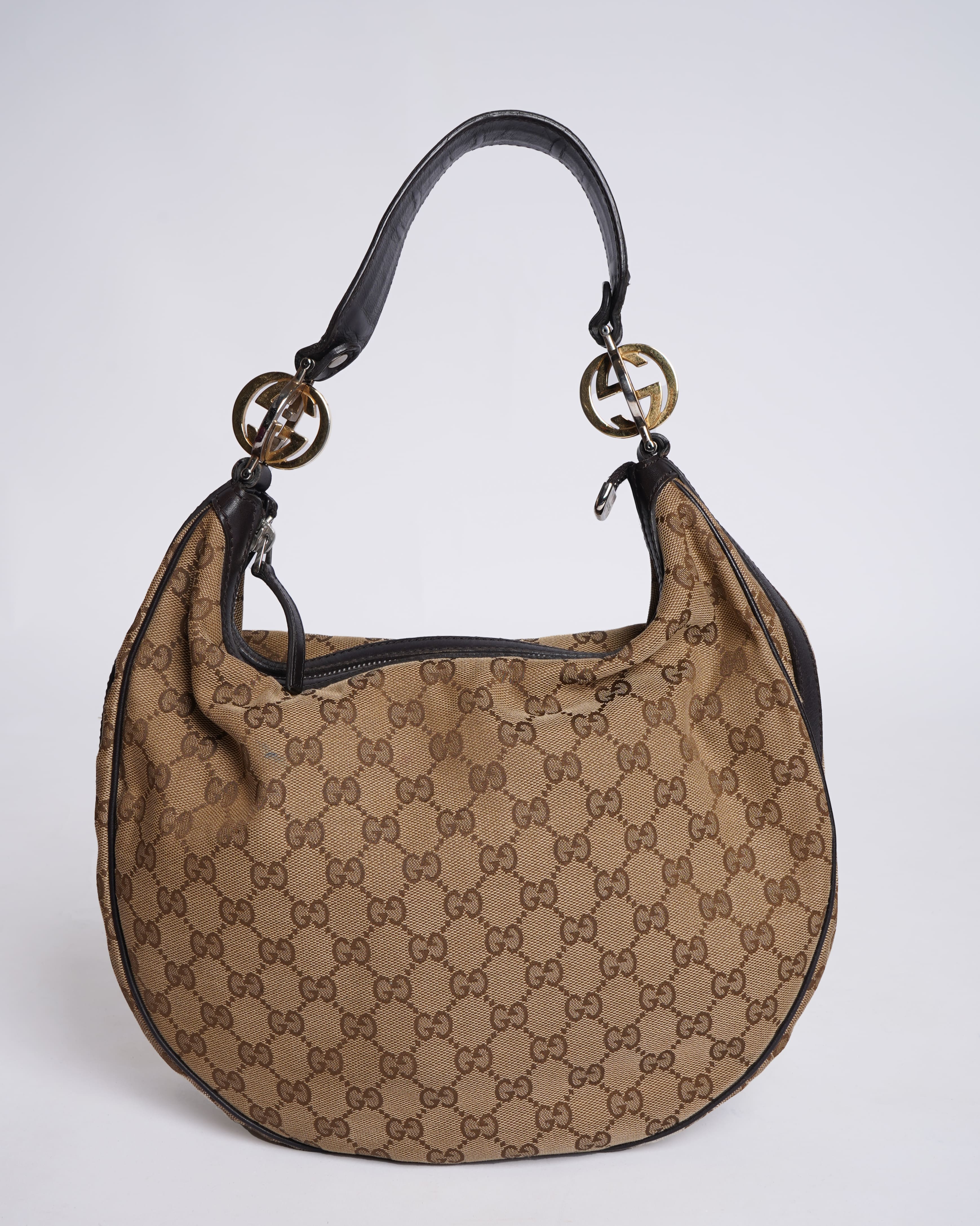 Gucci gg twin canvas hobo bag