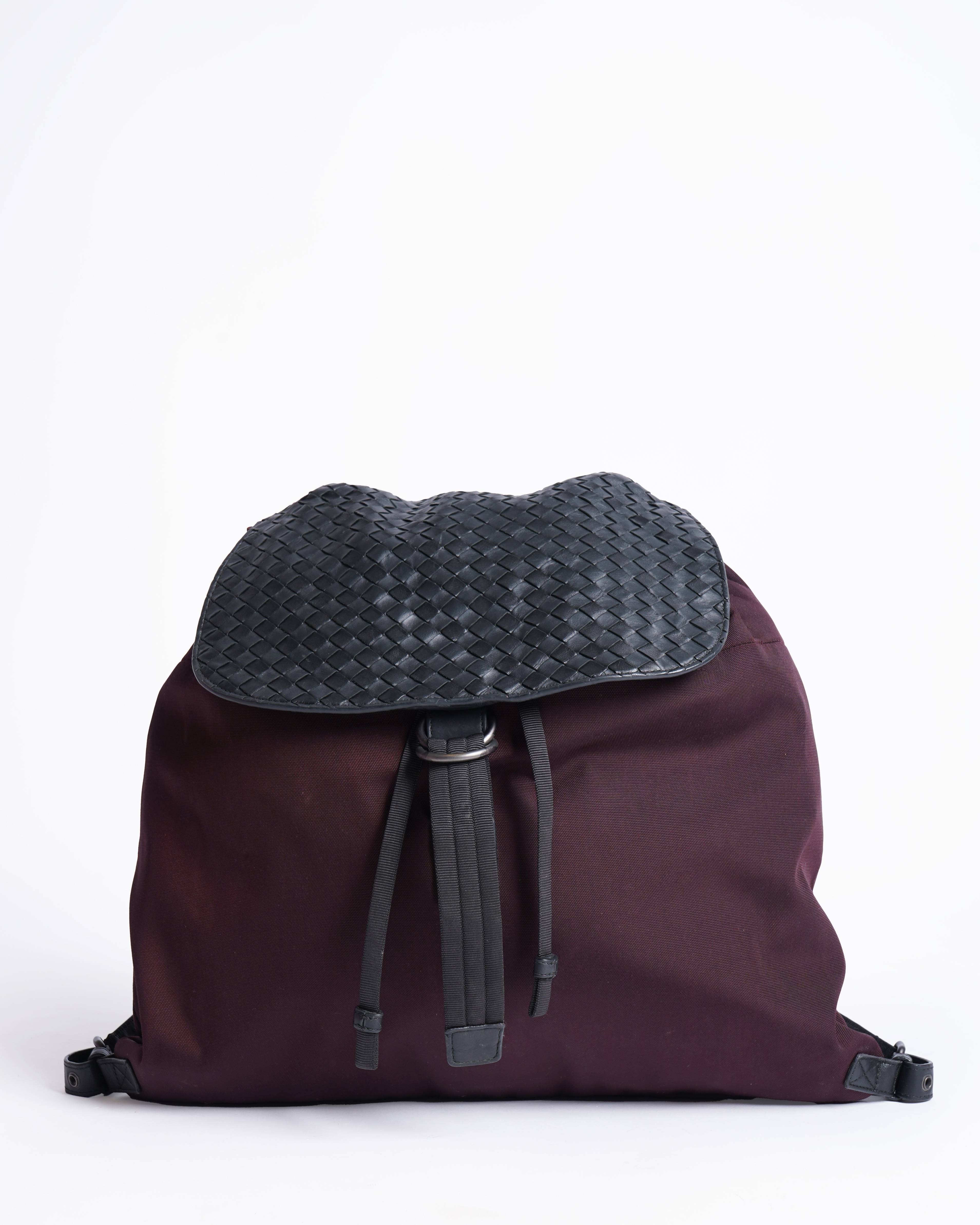 Bottega veneta intrecciato backpack in Maroon
