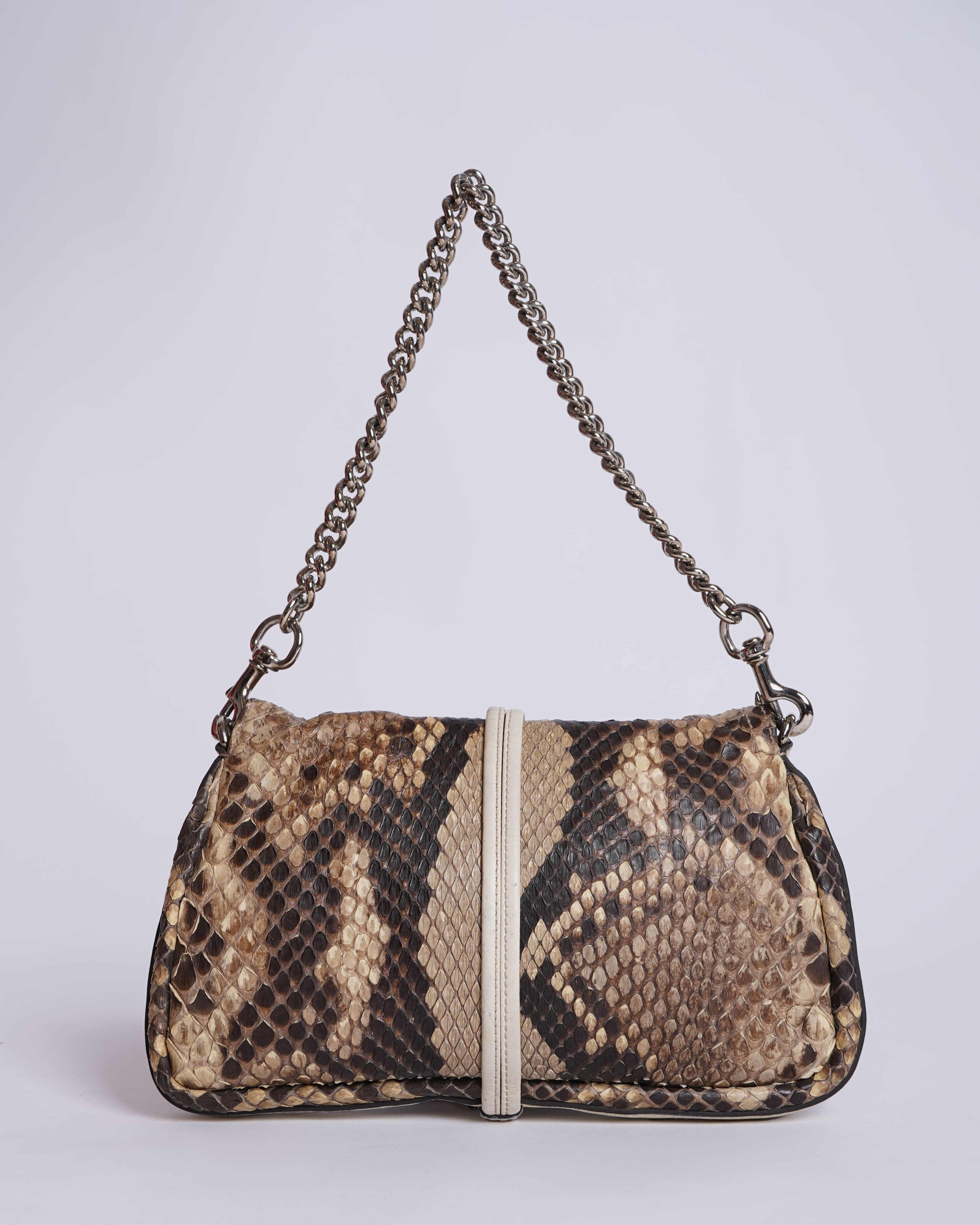 Gucci Python Bamboo Croisette Evening Bag