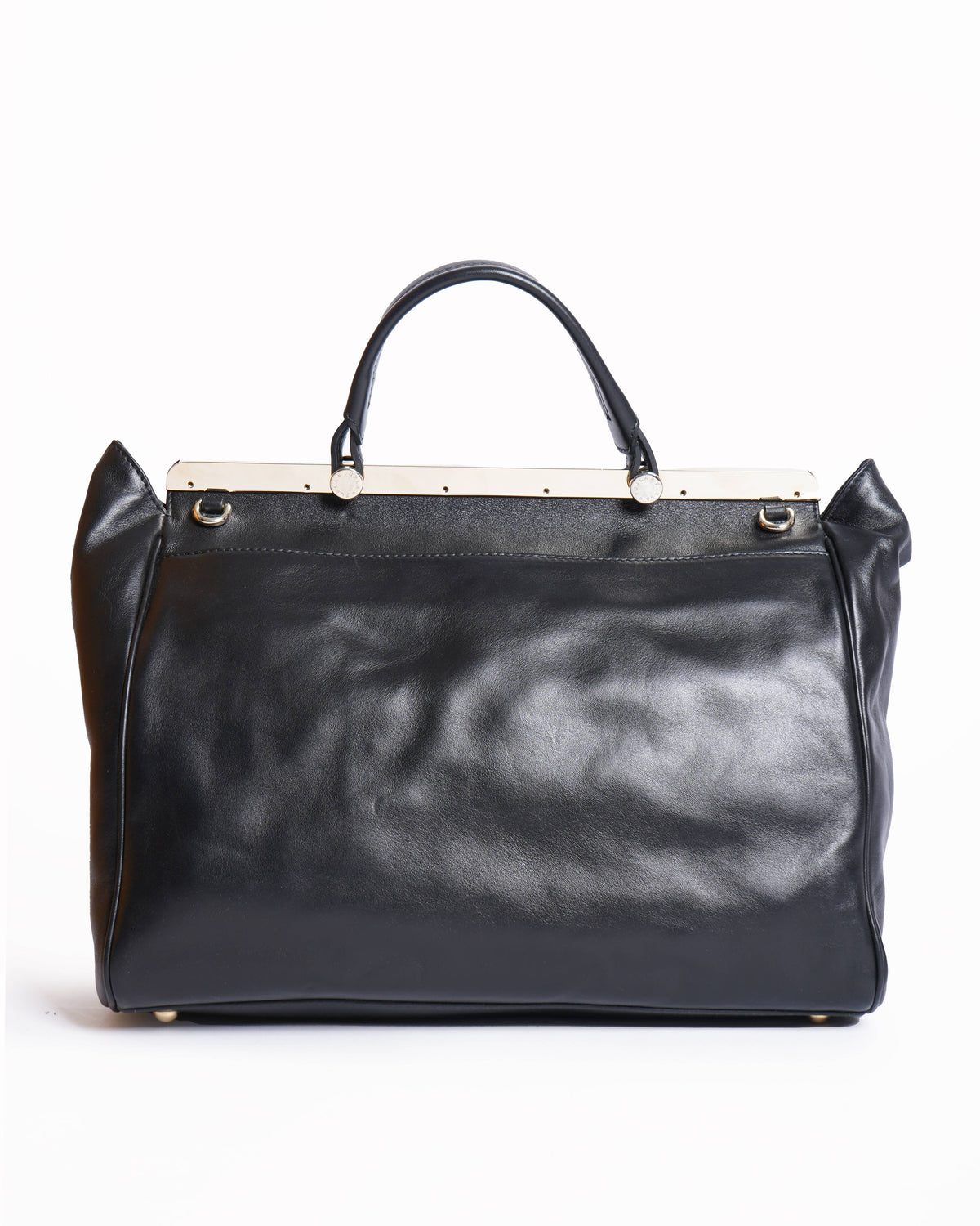 Furla Black/Blue Leather Cortina Top Handle Bag