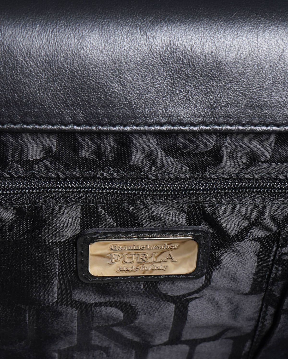 Furla Black/Blue Leather Cortina Top Handle Bag