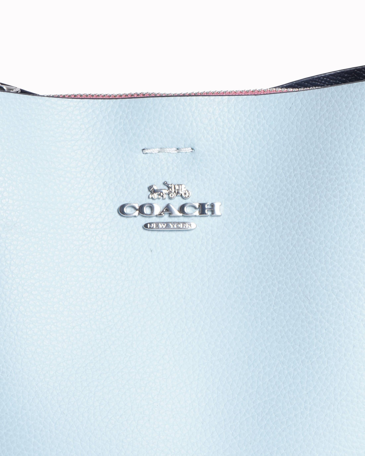 Coach Powder Blue Pebbled Leather Willow Bucket Bag