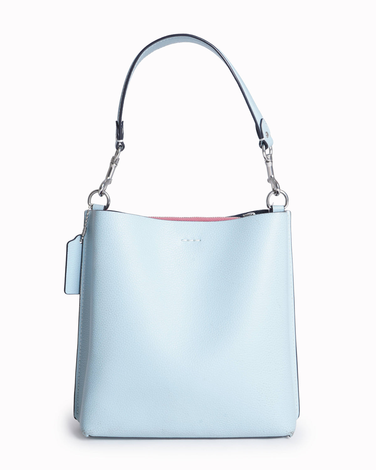 Coach Powder Blue Pebbled Leather Willow Bucket Bag