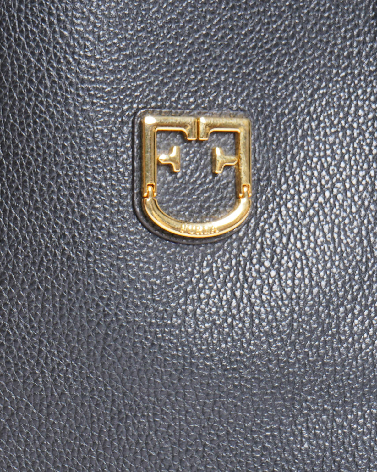 Furla black leather tote bag