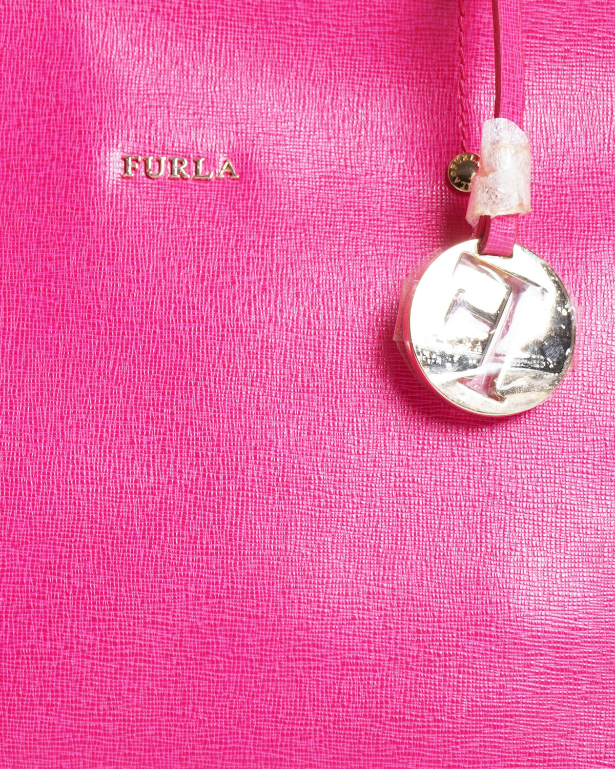 New Furla Fuchsia Pink leather tote bag