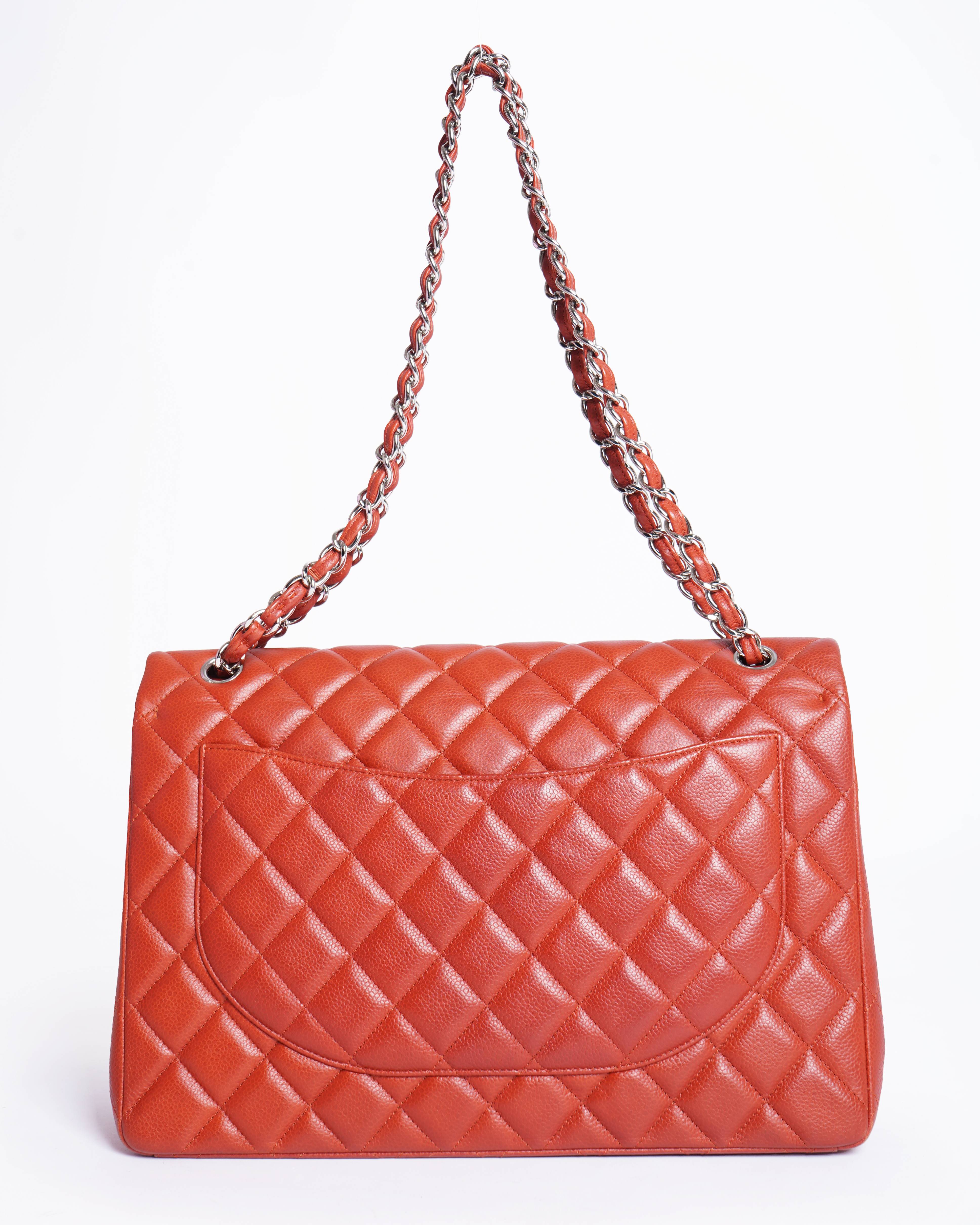 Chanel Timeless Classic Leather Jumbo Shoulder Bag In Rust