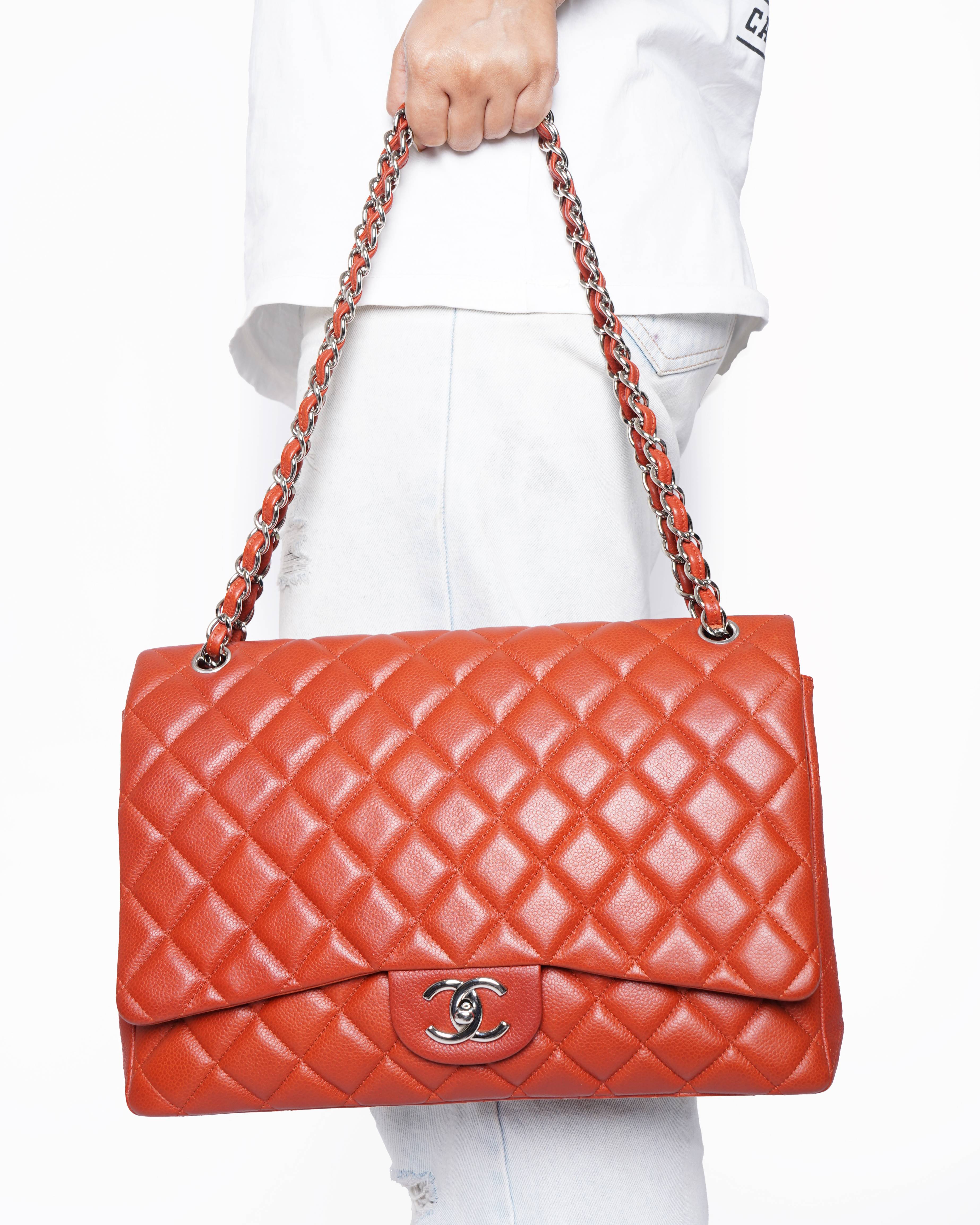 Chanel Timeless Classic Leather Jumbo Shoulder Bag In Rust