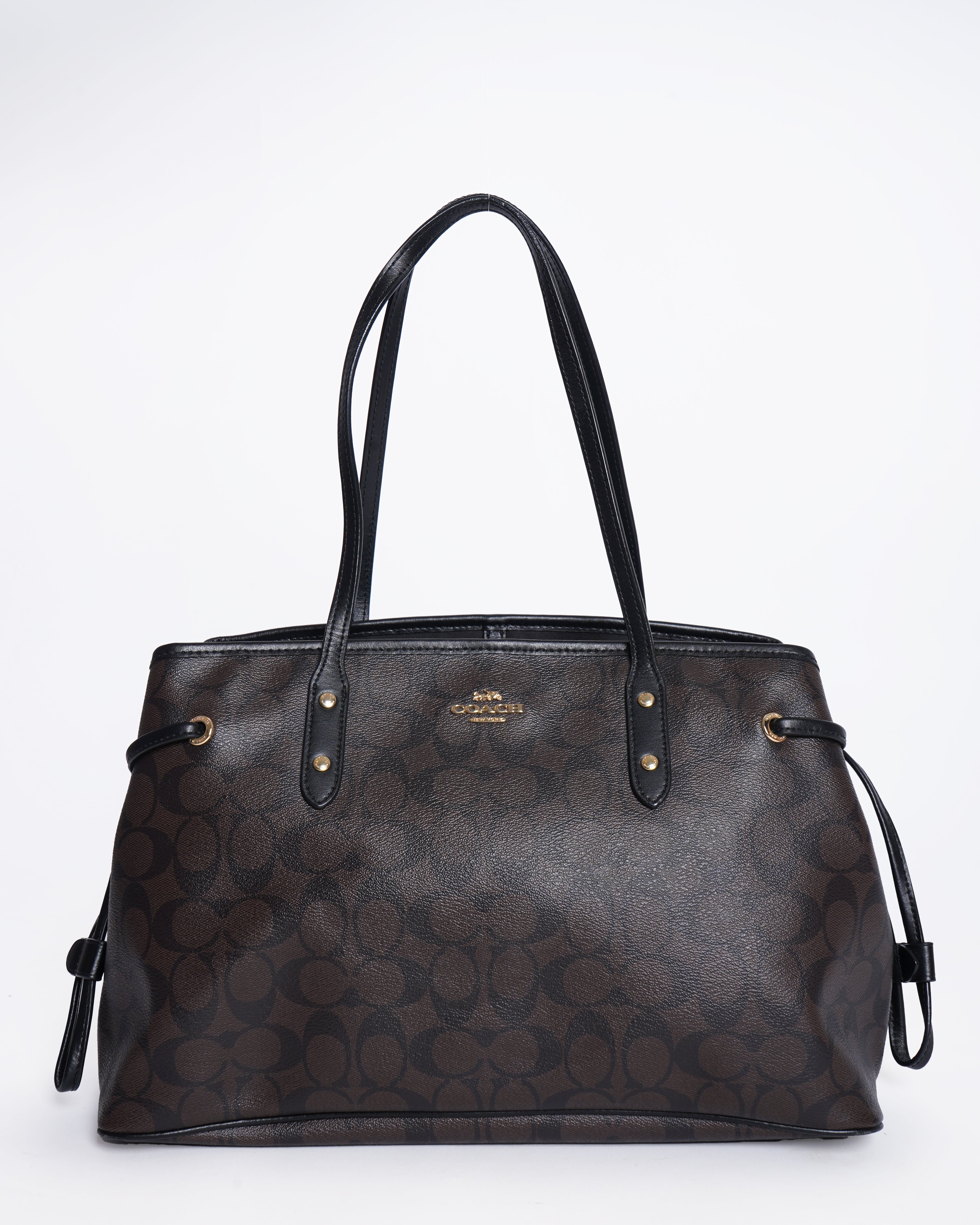 Coach brown monogram tote bag
