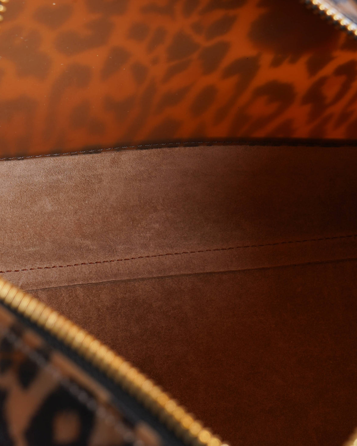 Furla Brown Leopard Print Rubber and Croc Embossed Leather Medium Candy Satchel