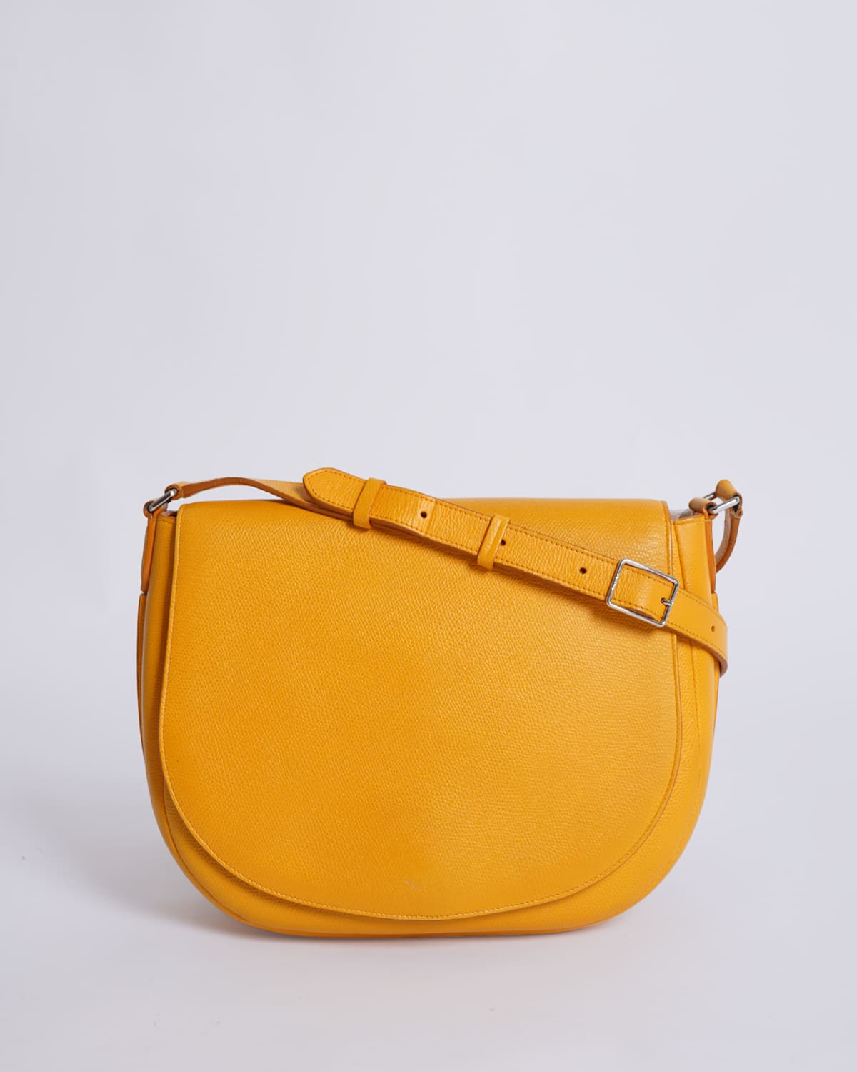 celine Yellow Grained Calfskin Trotteur Messenger Bag