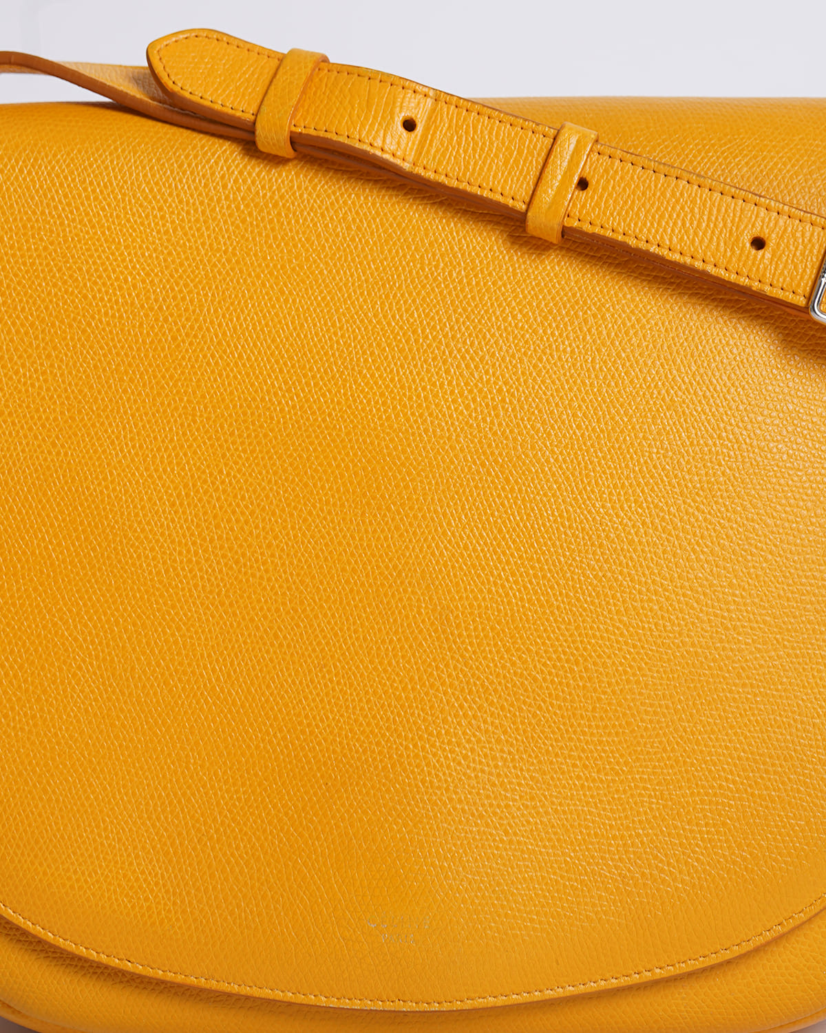 celine Yellow Grained Calfskin Trotteur Messenger Bag
