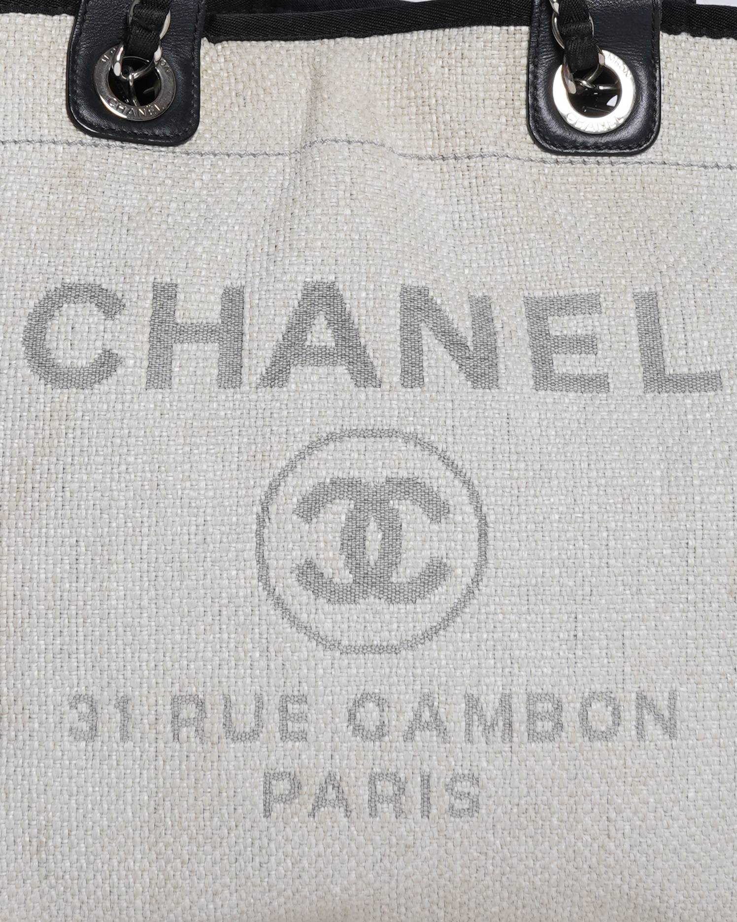 Chanel deauville rue cambon canvas tote bag