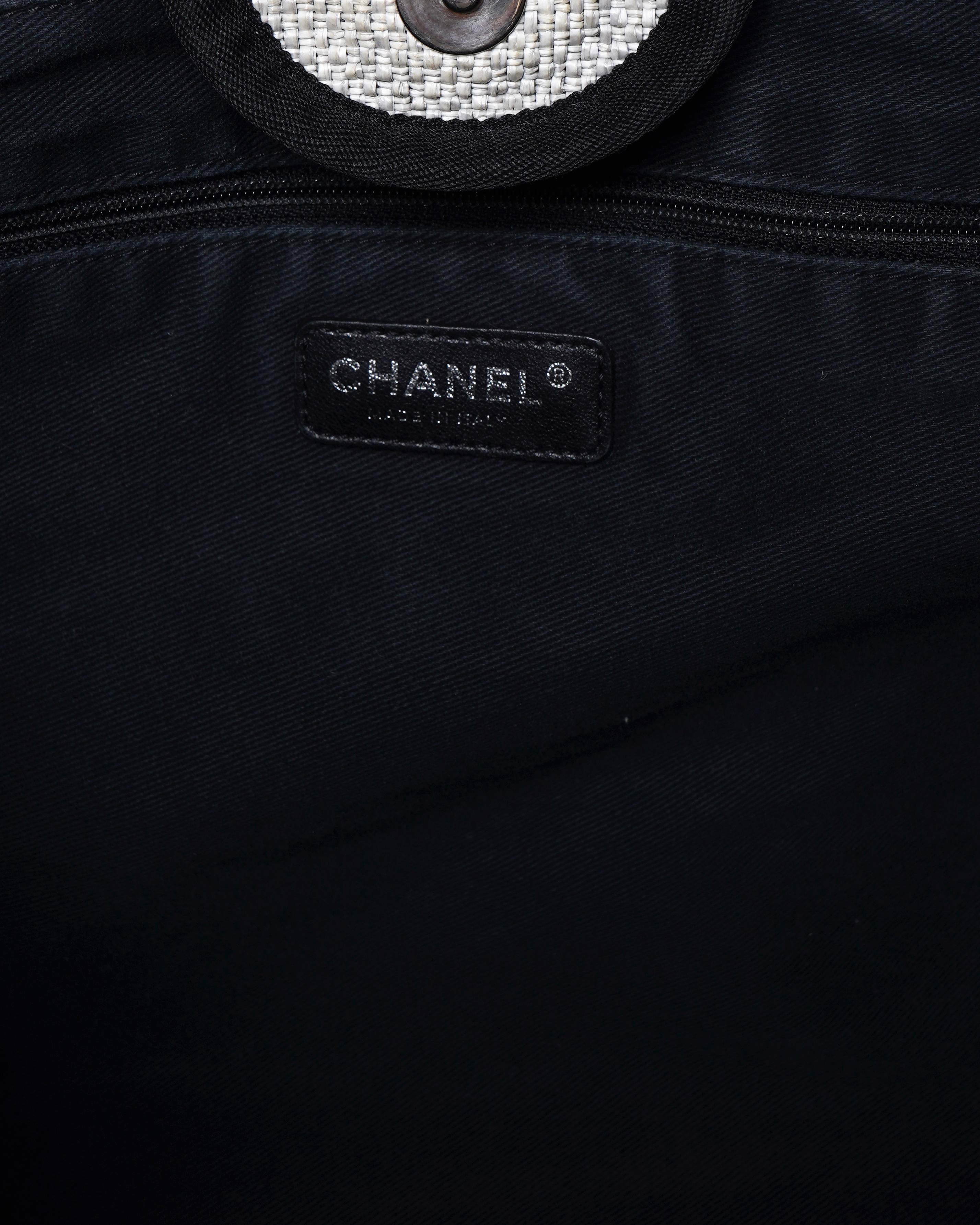 Chanel deauville rue cambon canvas tote bag
