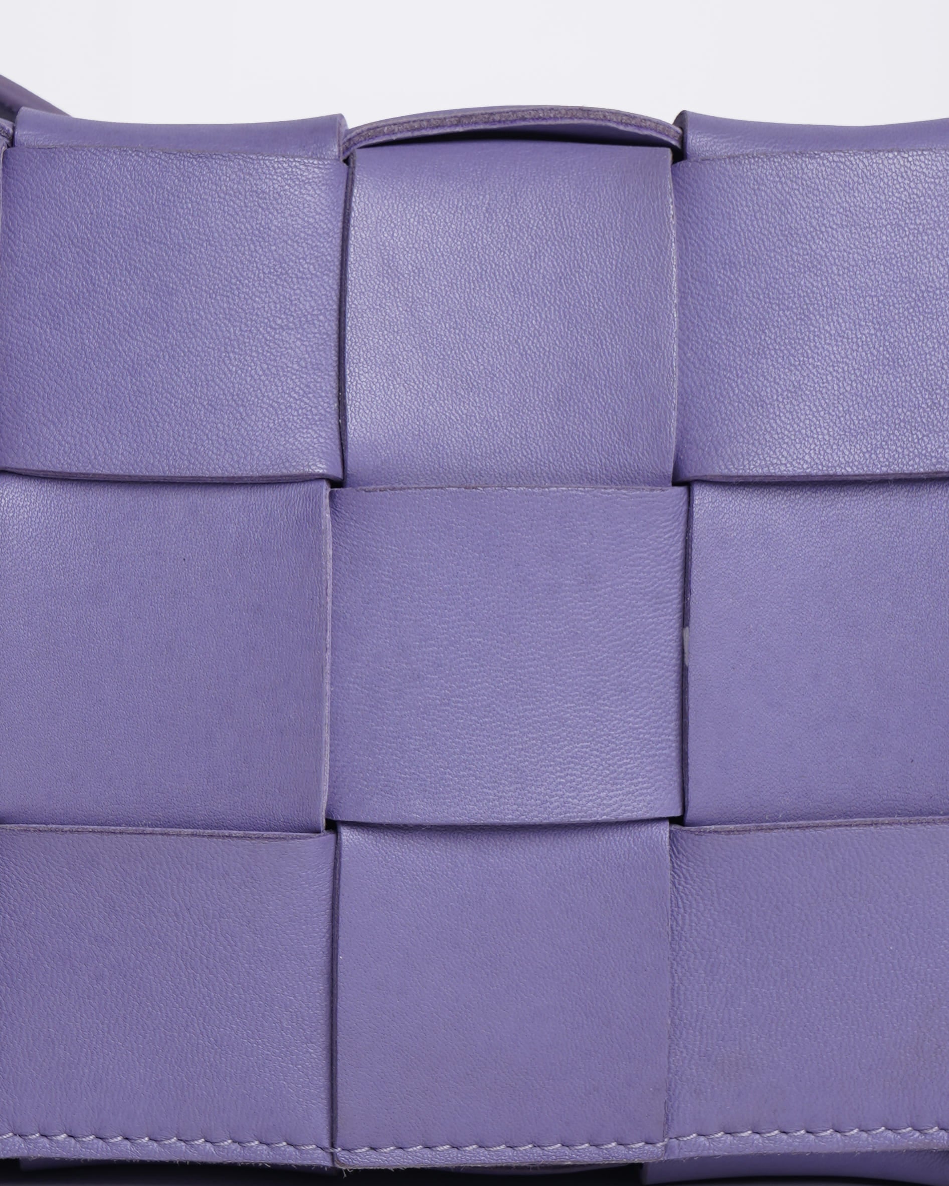 Bottega Veneta Small Purple Intrecciato Leather Cassette Shoulder Bag