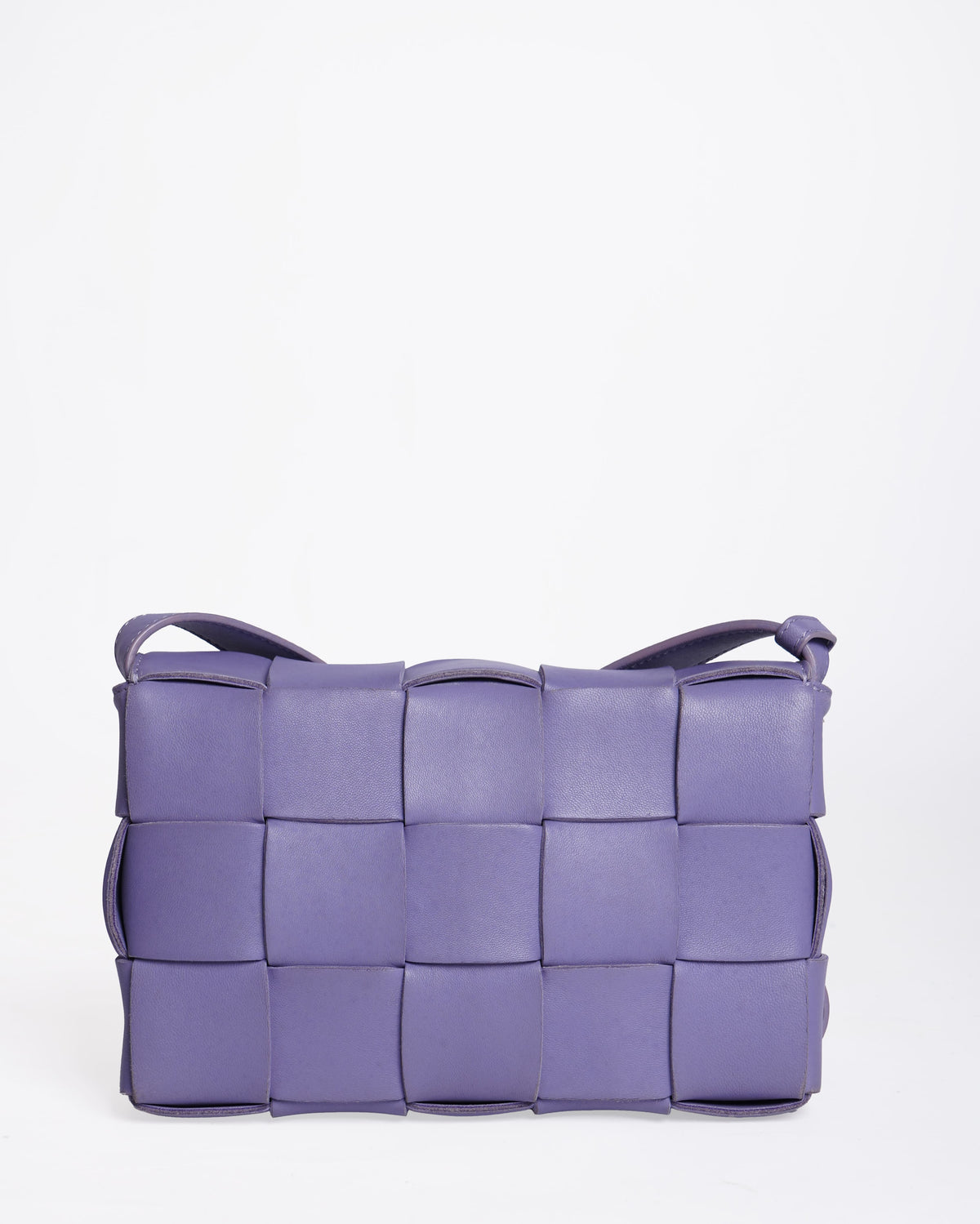 Bottega Veneta Small Purple Intrecciato Leather Cassette Shoulder Bag