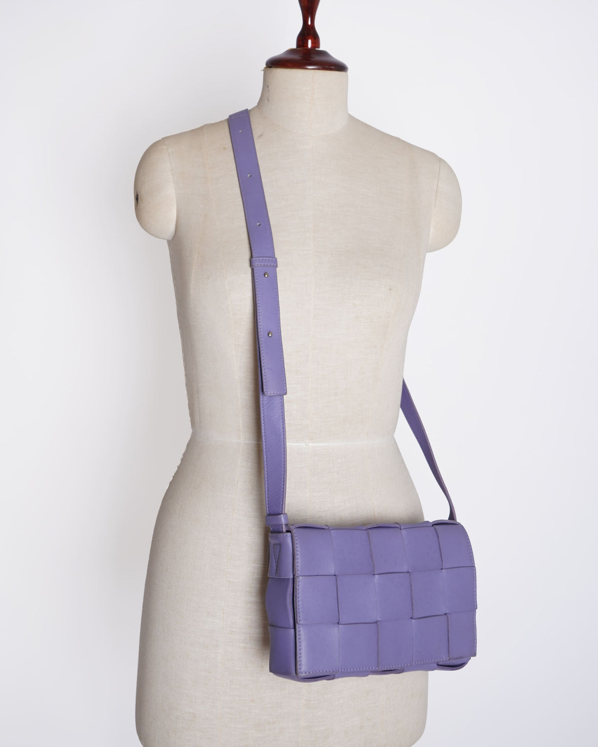 Bottega Veneta Small Purple Intrecciato Leather Cassette Shoulder Bag