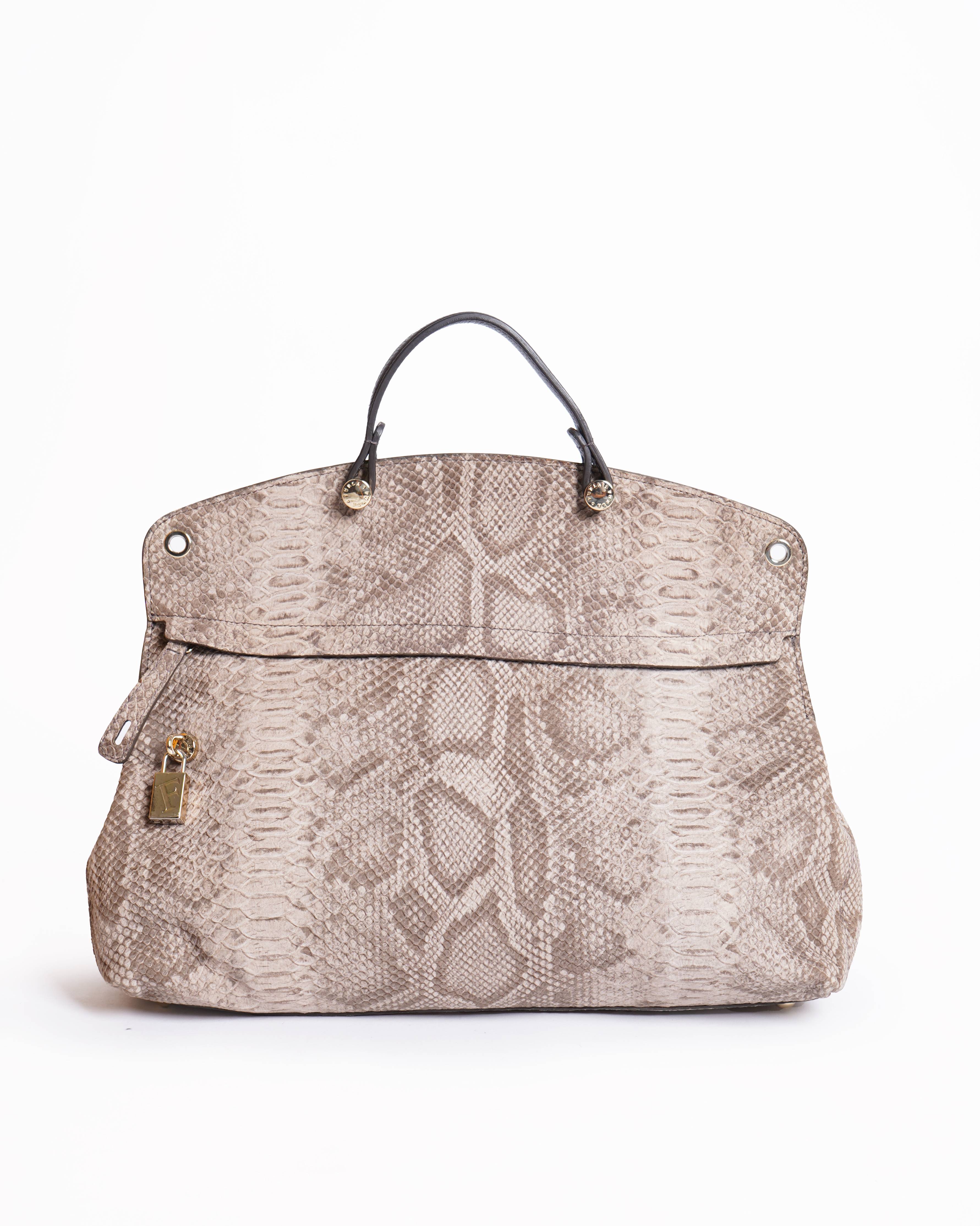 Furla 
Snake Embossed Leather Shoulder Bag