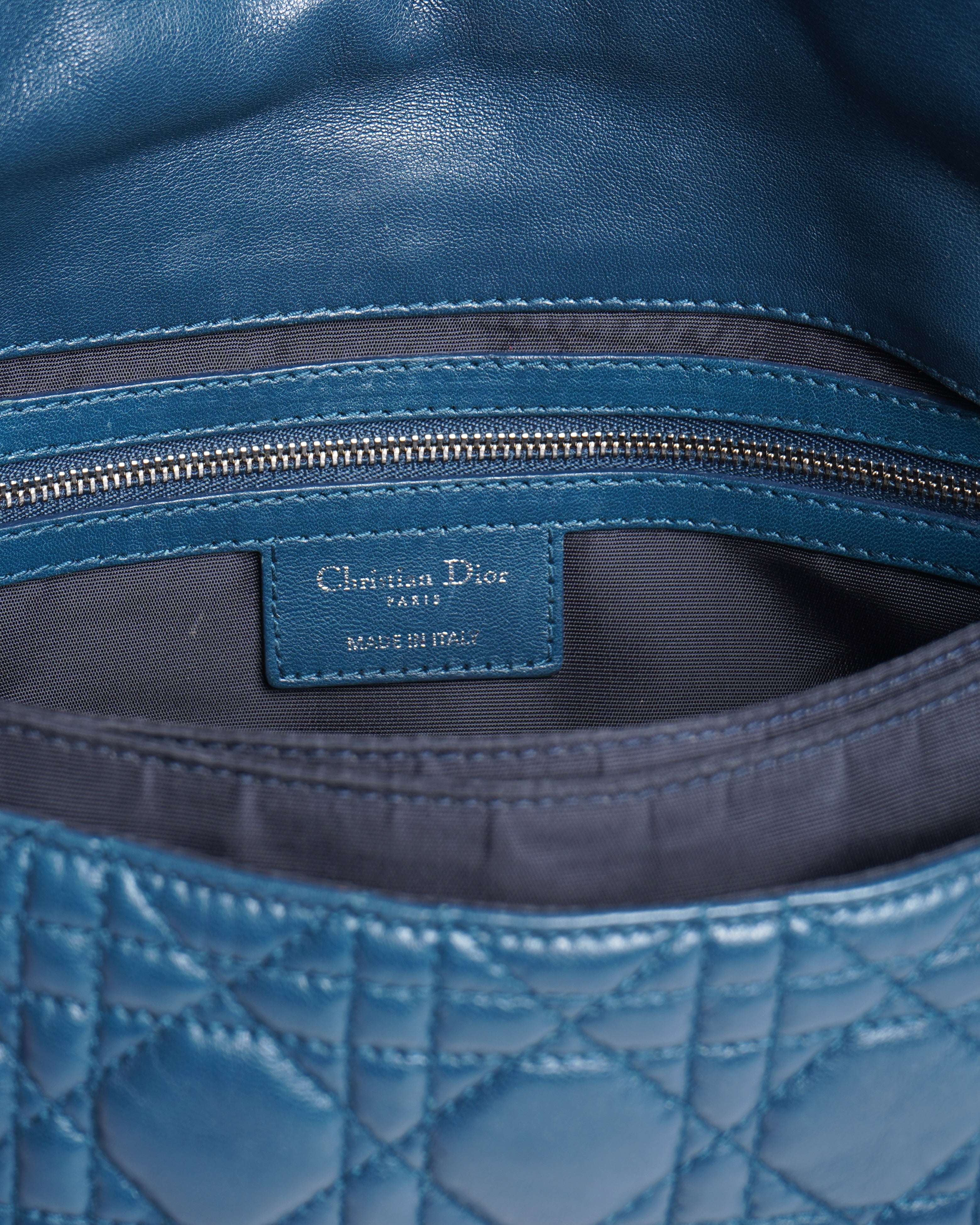 Christian Dior lambskin cannage new lock flap shoulder bag