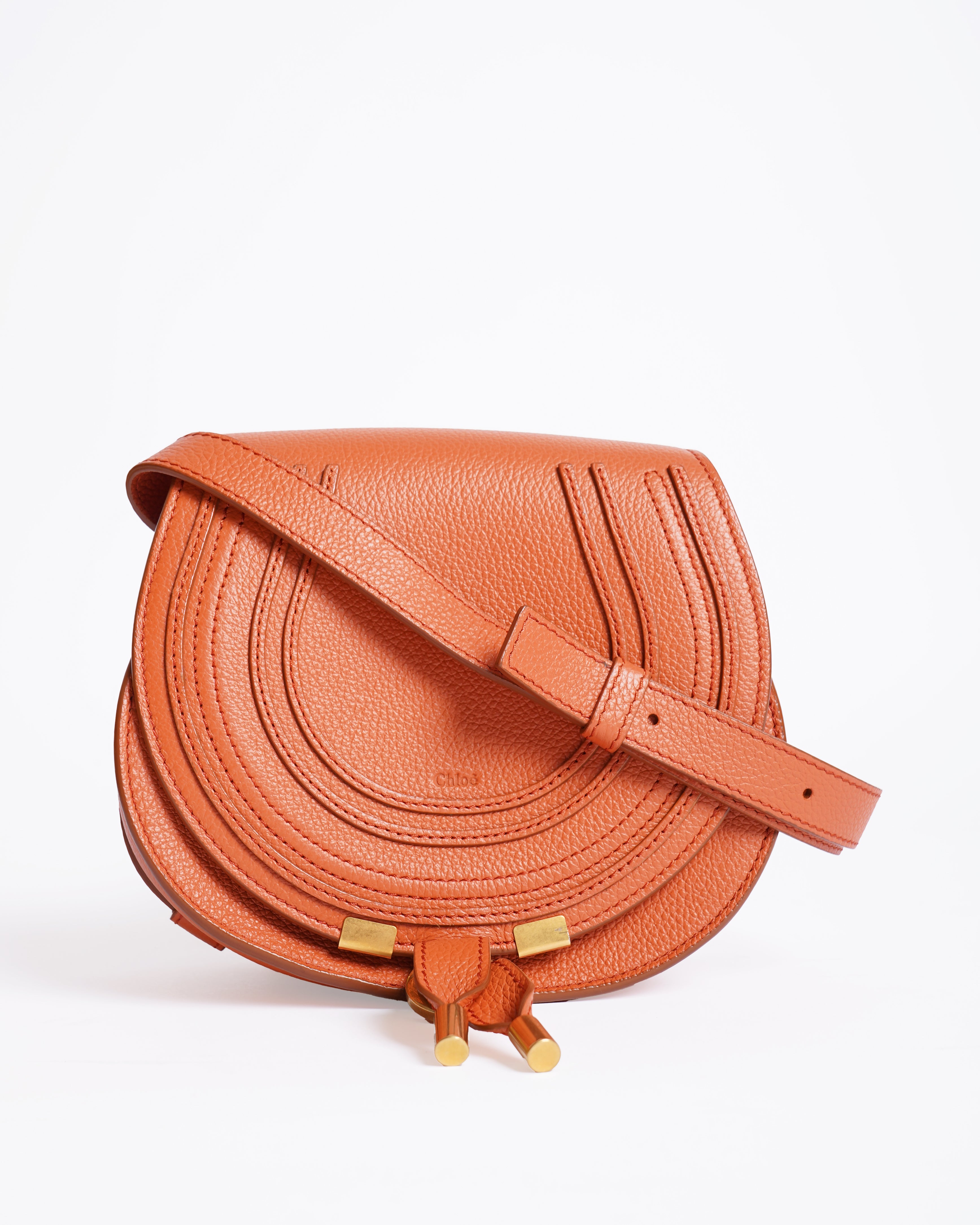 New Chloe Marcie saddle bag grained leather