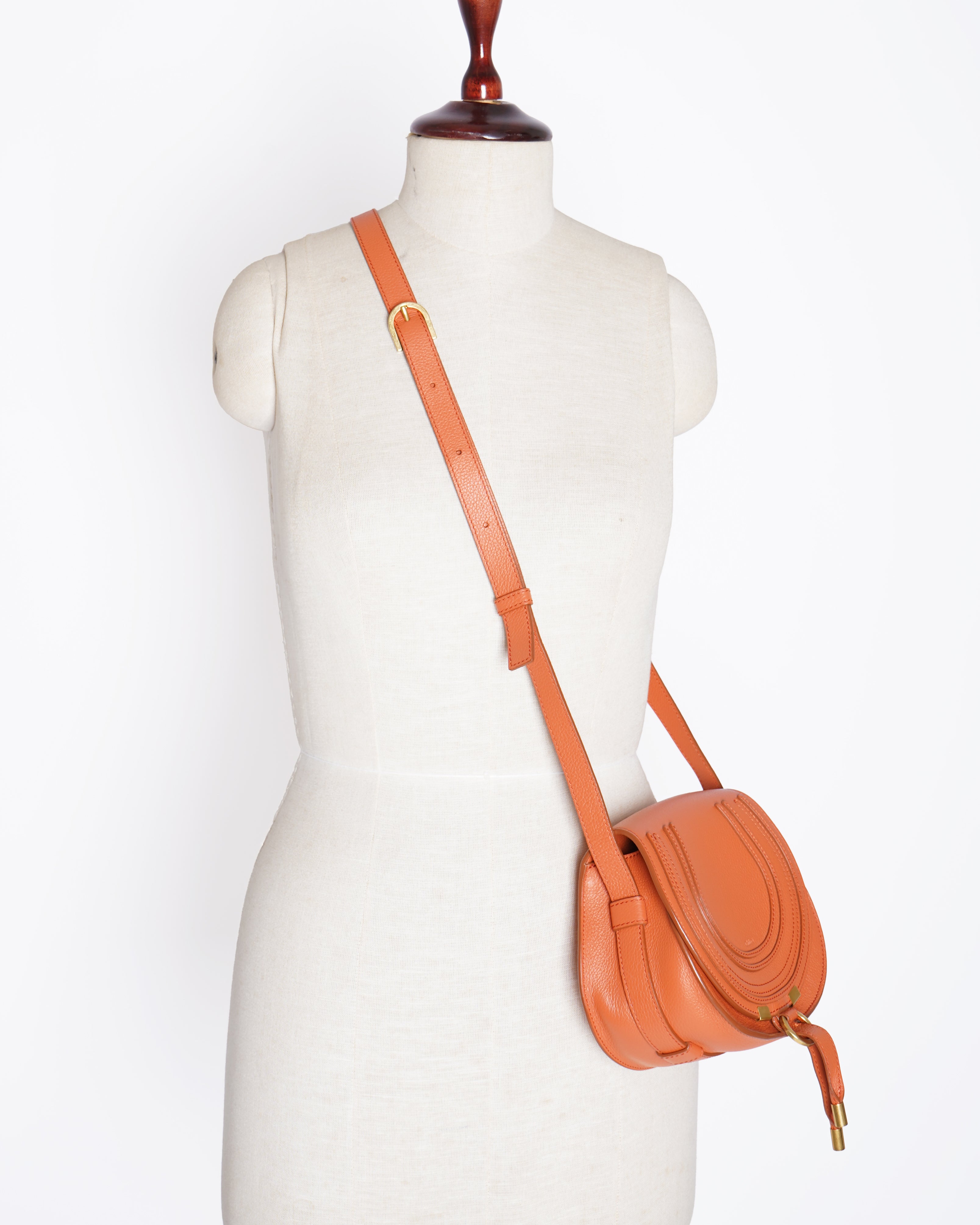 New Chloe Marcie saddle bag grained leather