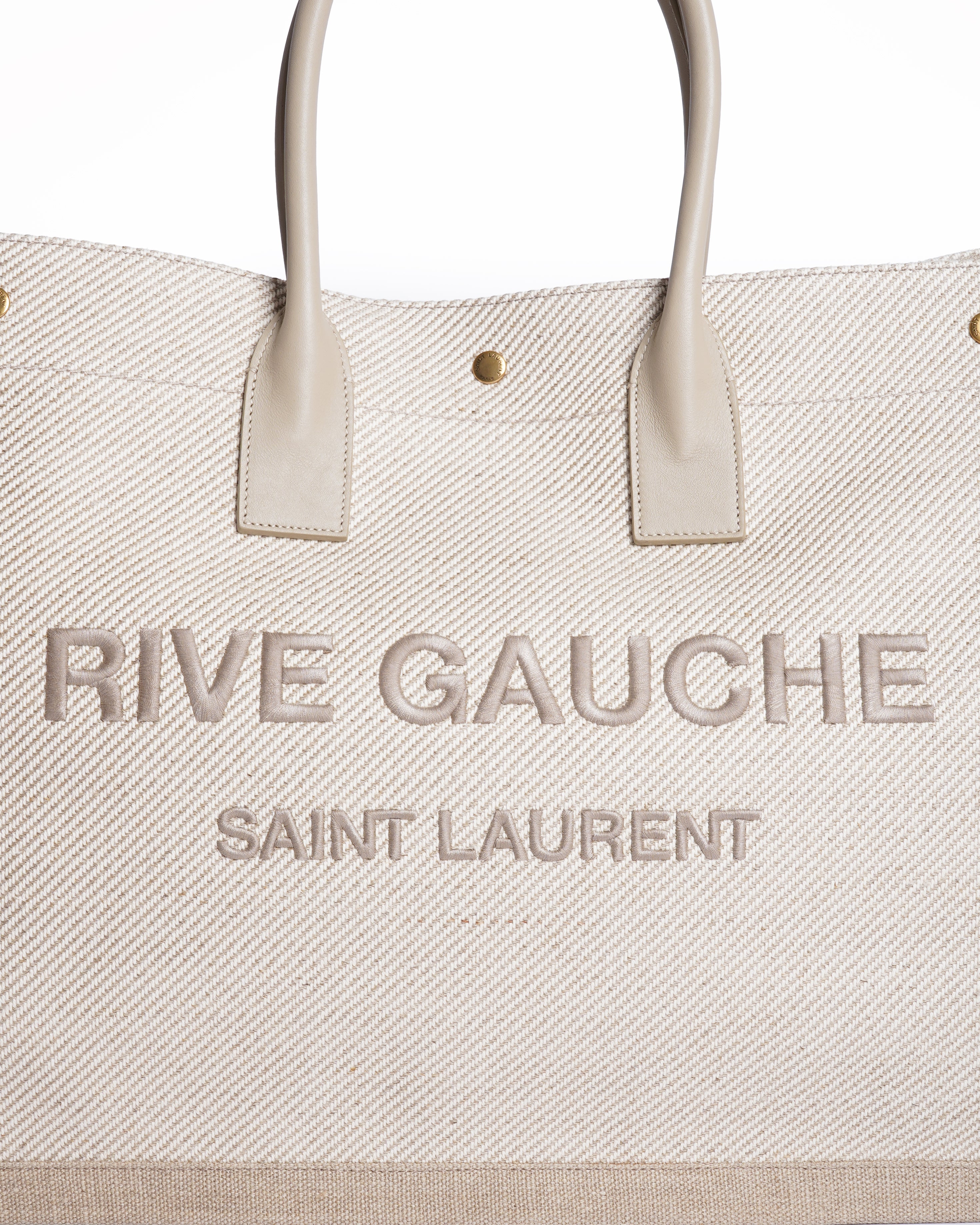 New Saint Laurent Rive Gauche Tote In Beige