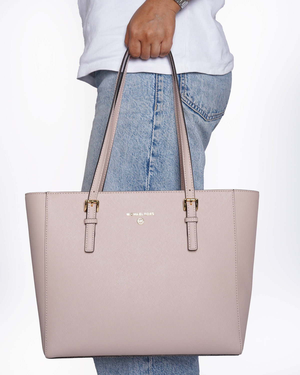New Michael kors jet set tote bag in blush pink