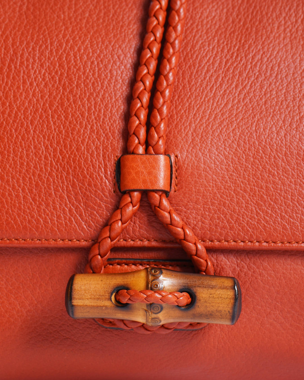 Gucci orange hip bamboo clutch
