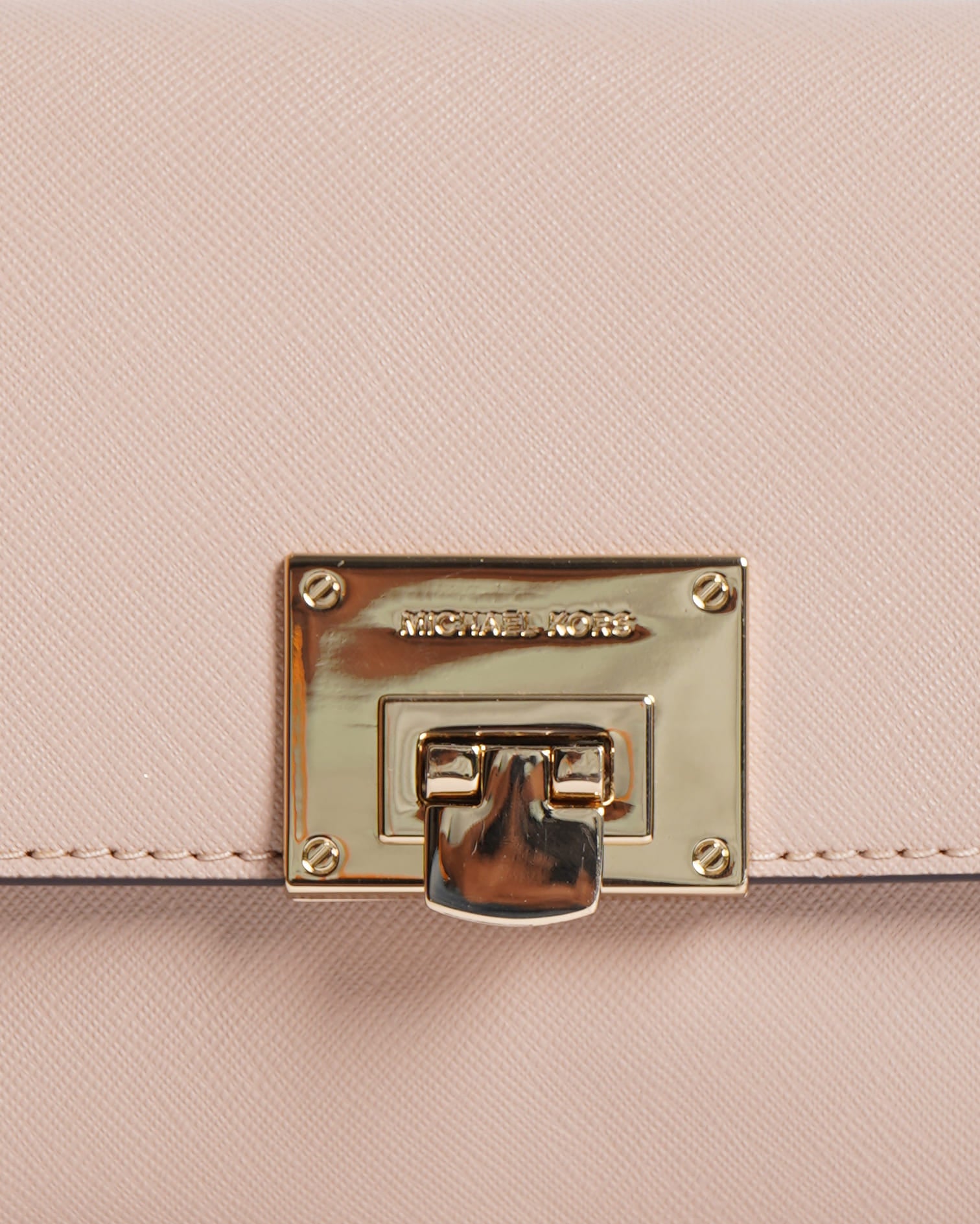 New Michael Kors Zipper Crossbody In Beige & Pink