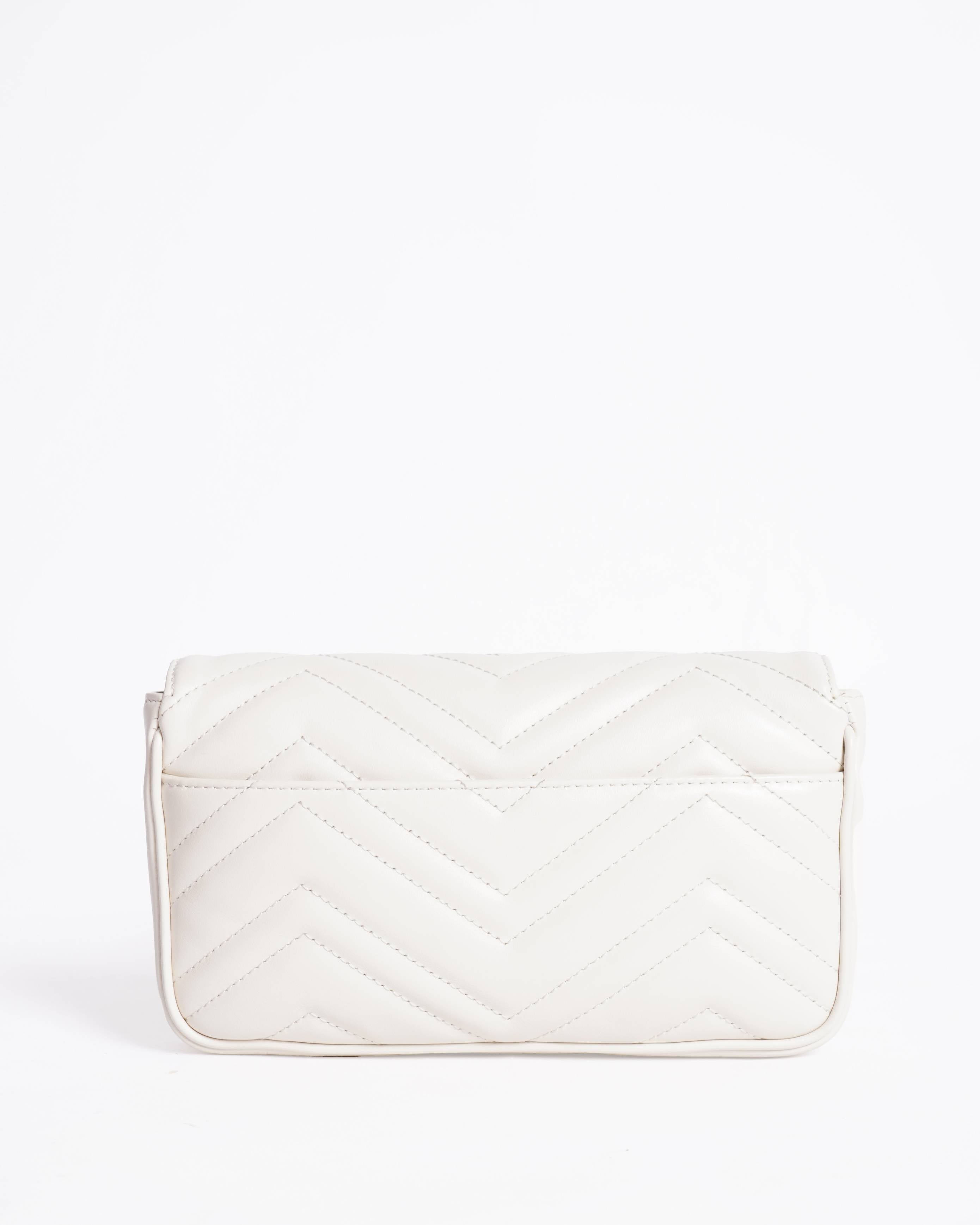 New Gucci Marmont GG Mini Black Matelassé Crossbody Bag