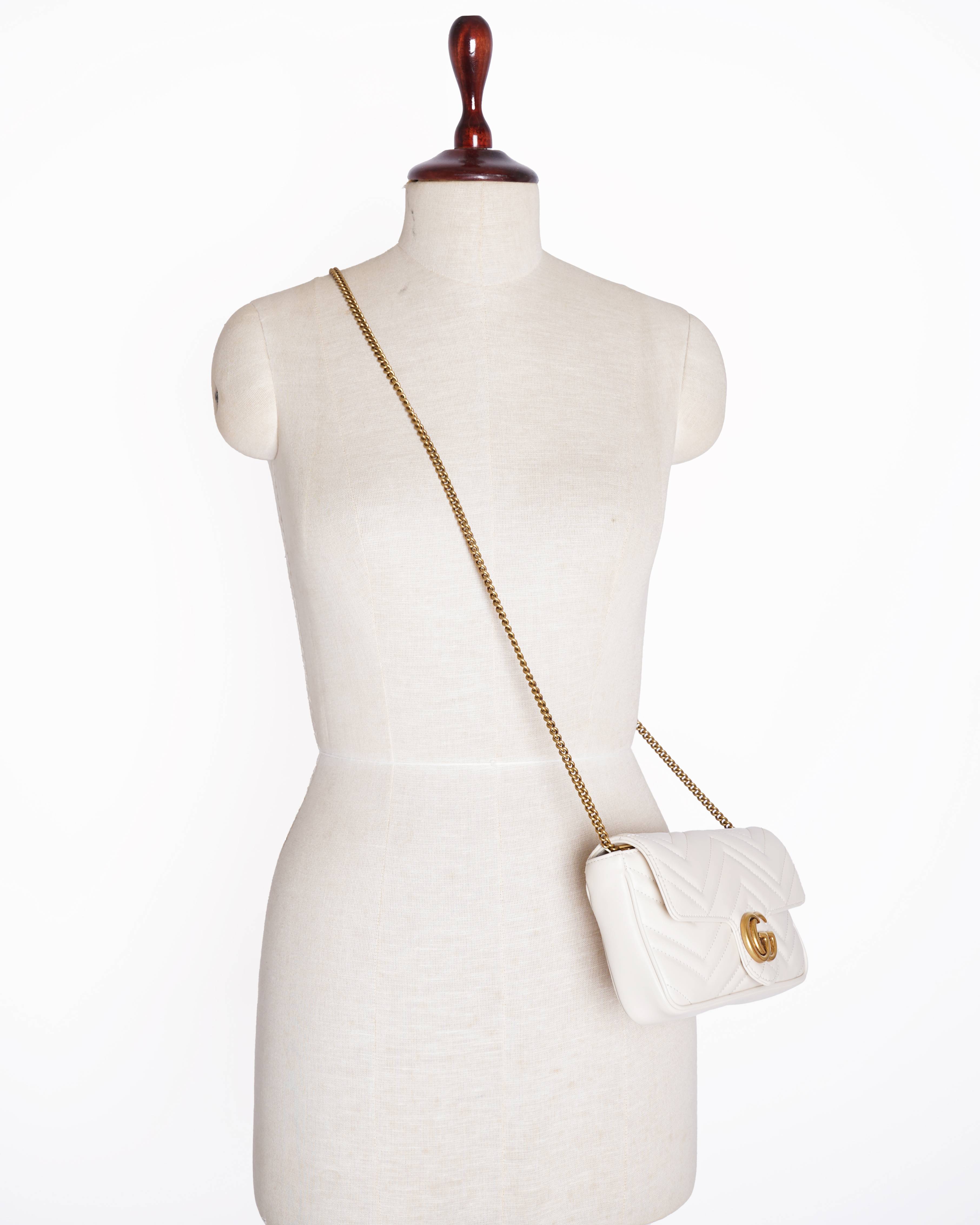 New Gucci Marmont GG Mini Black Matelassé Crossbody Bag