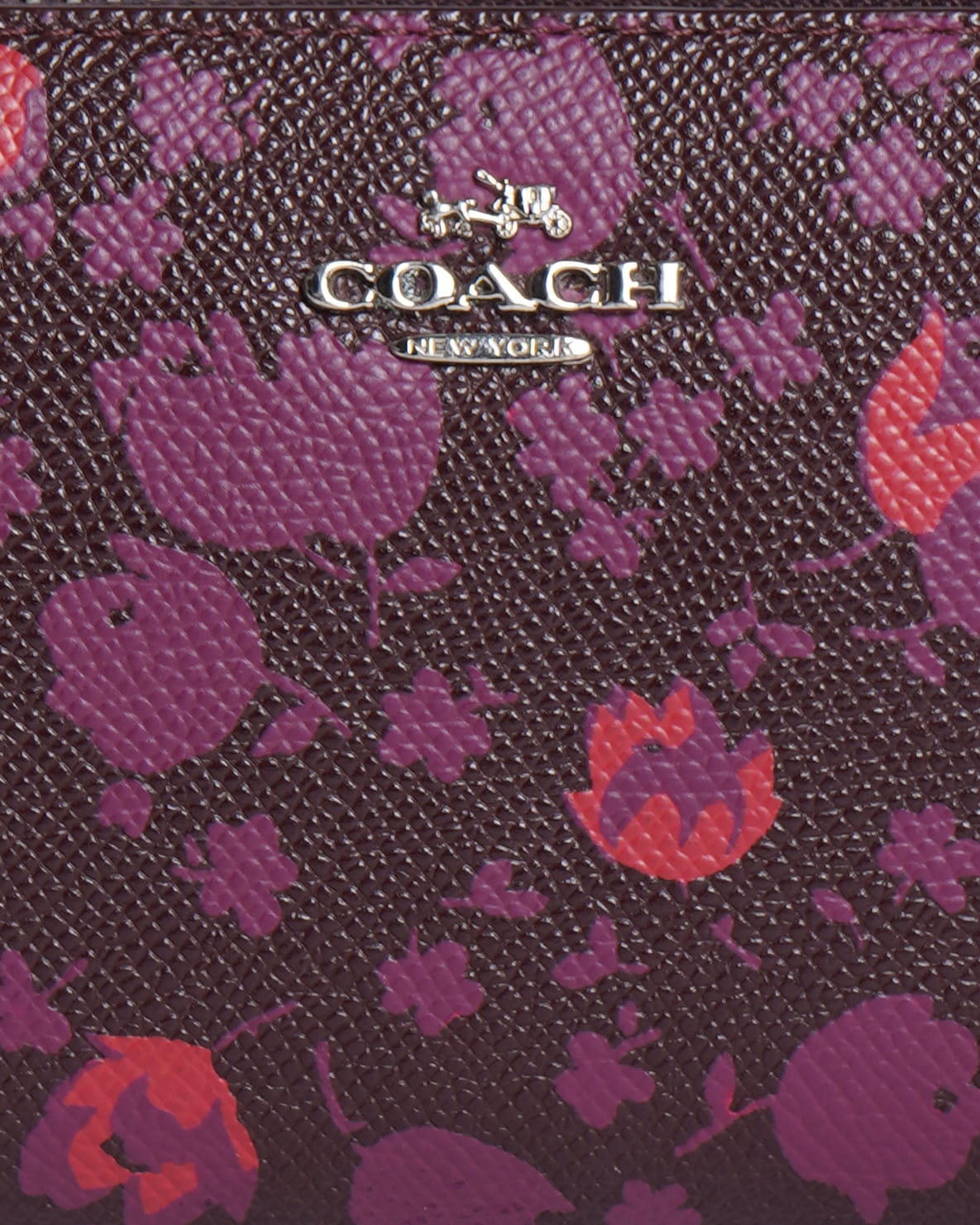 Coach calico floral print zip around wallet