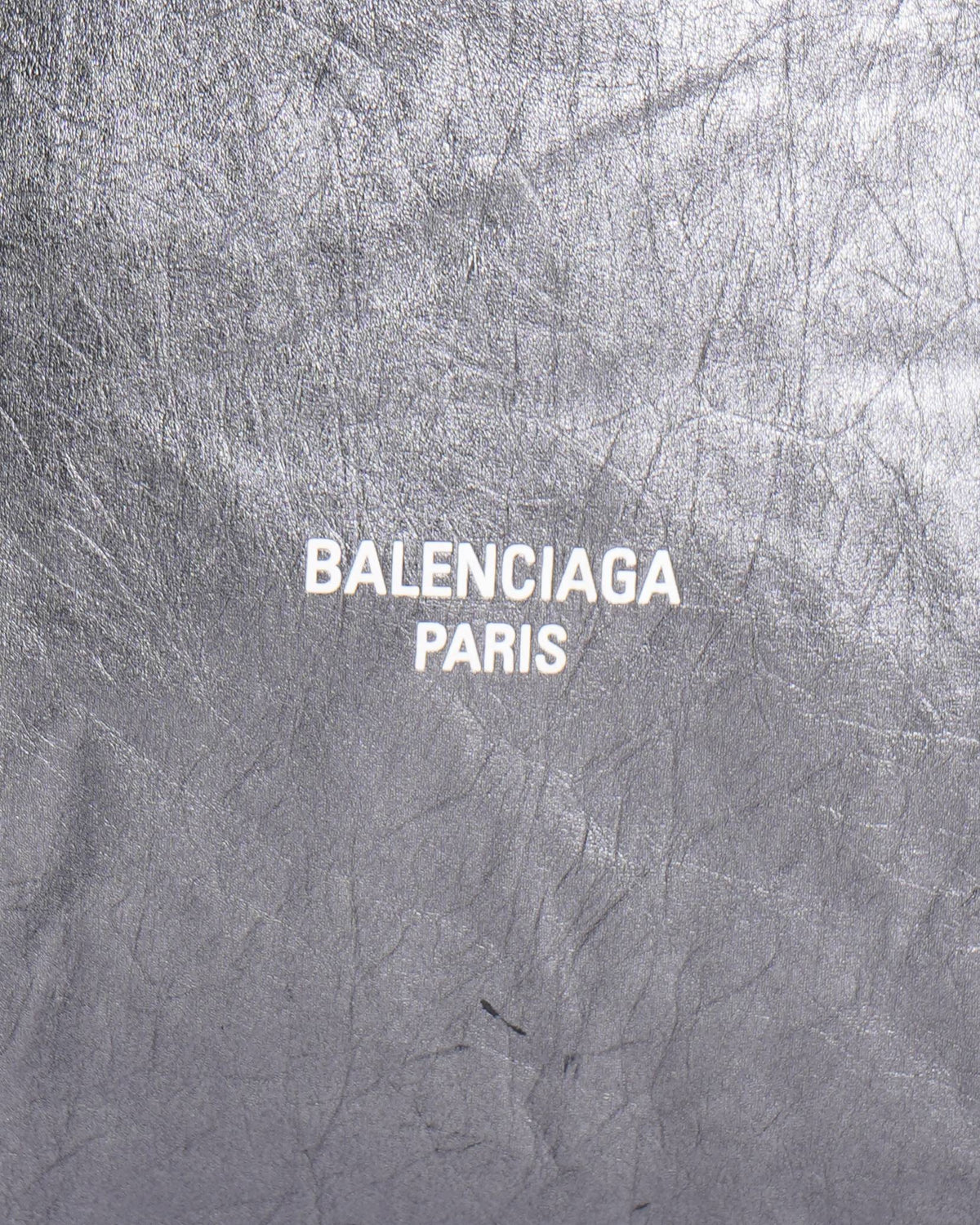 Balenciaga Crush Metallic Silver leather shoulder bag