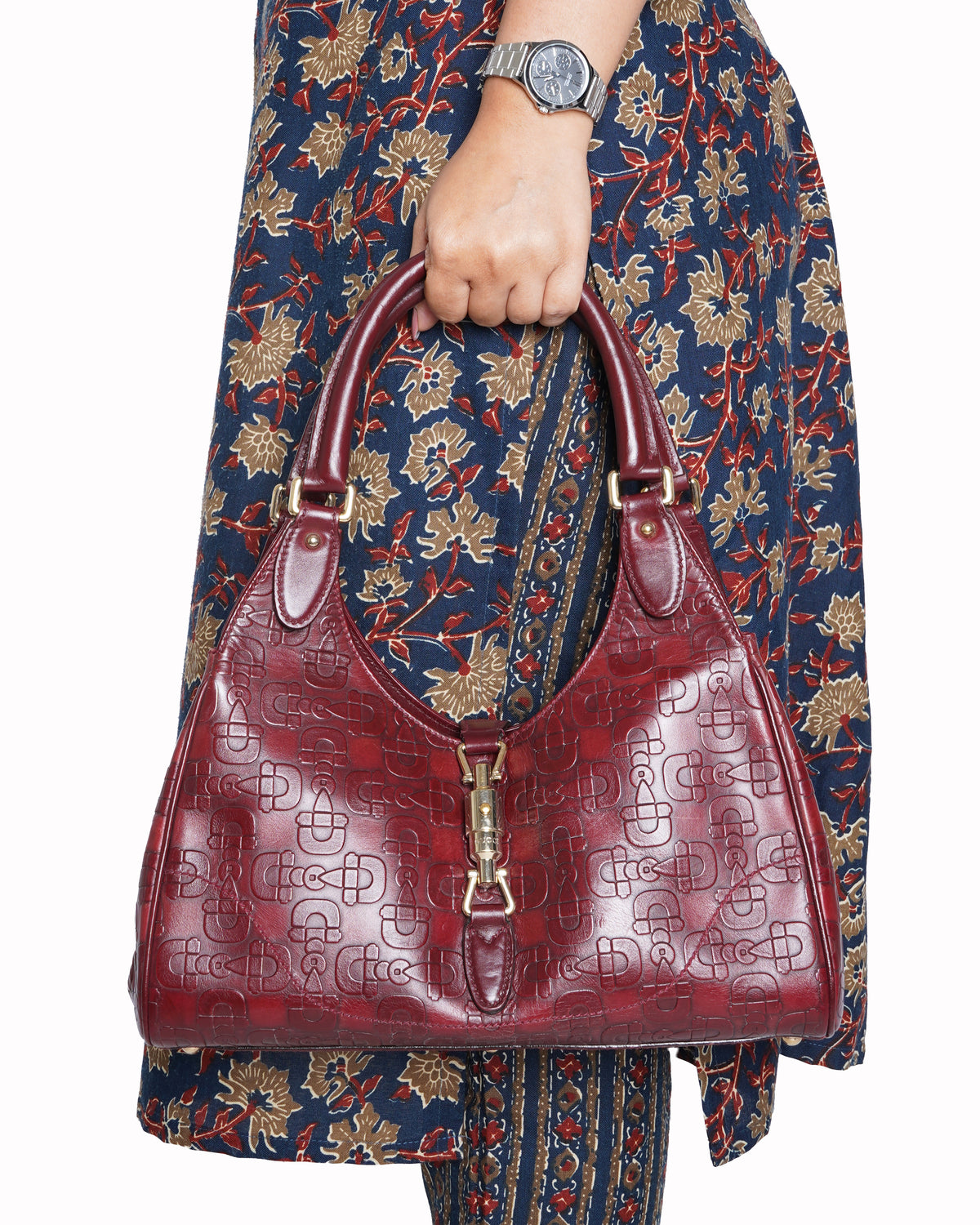 Gucci 1961 red horsebit jackie shoulder bag