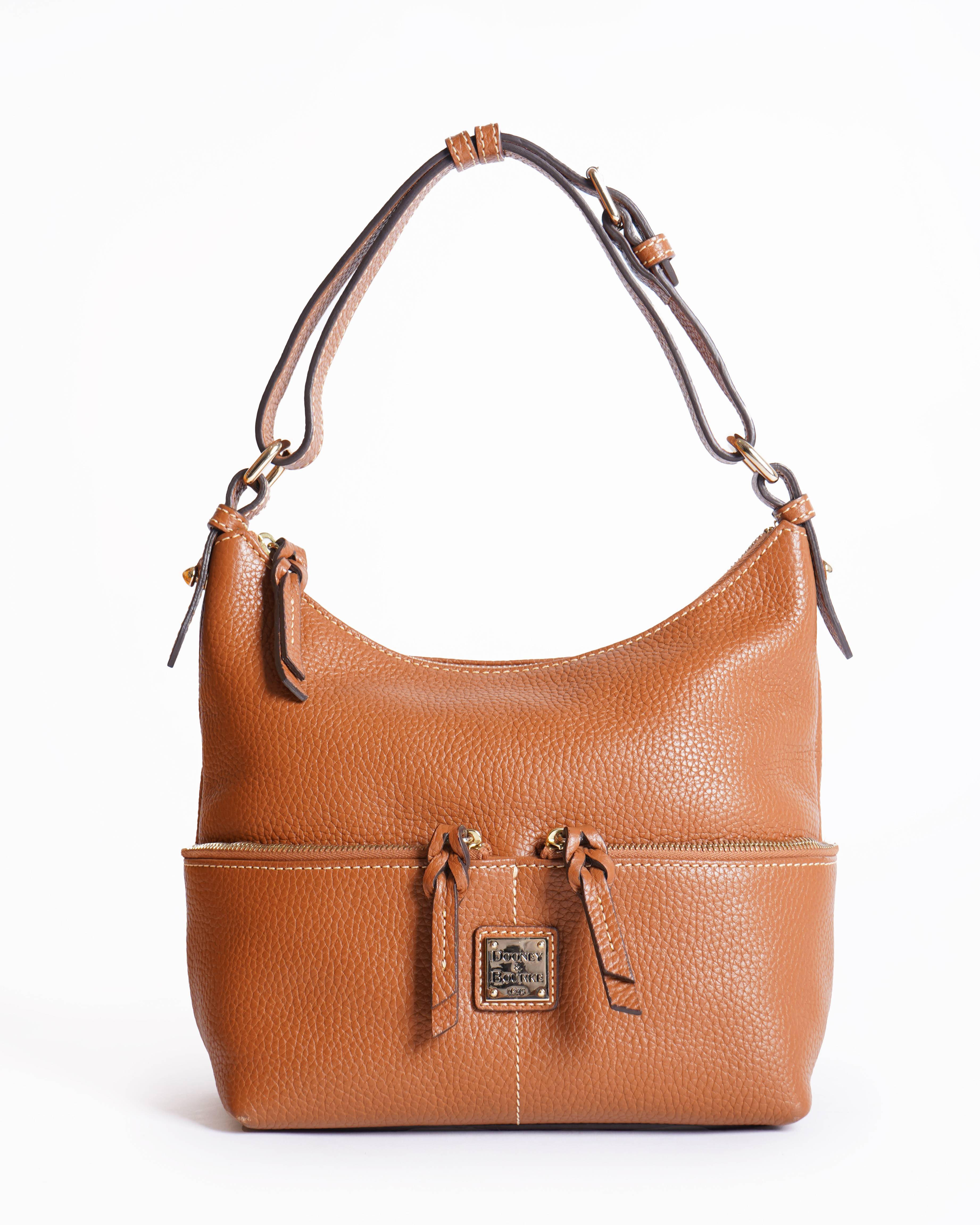 Dooney & Bourke Dillen Leather Small Pocket Satchel In Saddle Brown