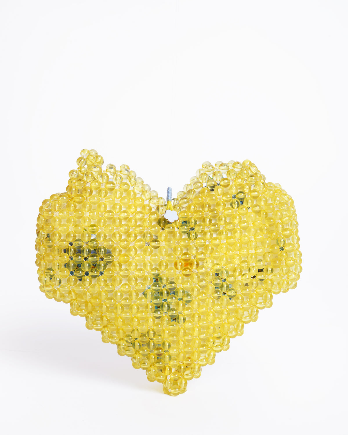 Pero Beaded  Heart Bag In Yellow