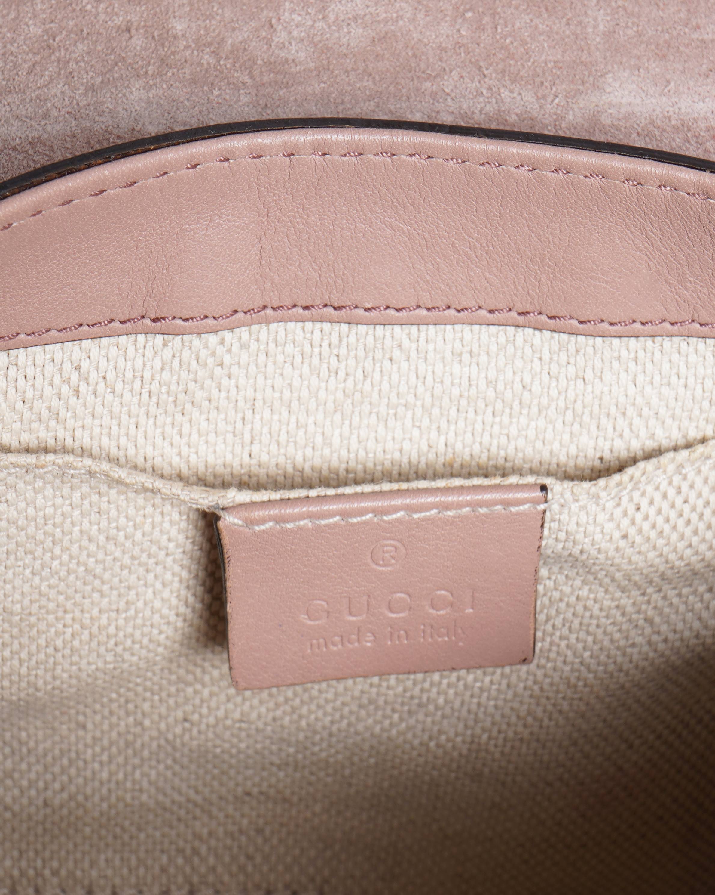 Gucci Beige Patent Leather Soho Flap Chain Crossbody Bag