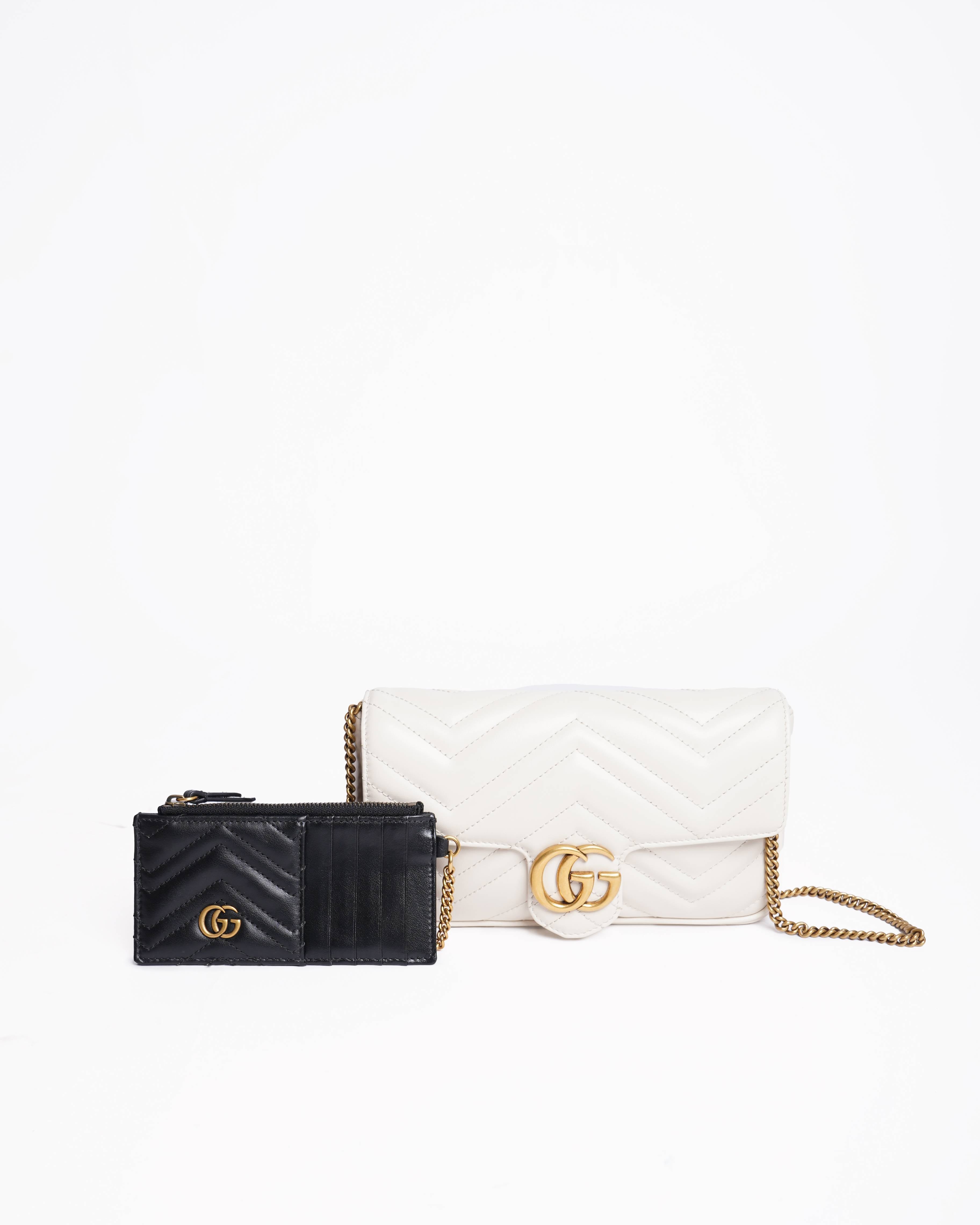 New Gucci Marmont GG Mini Black Matelassé Crossbody Bag