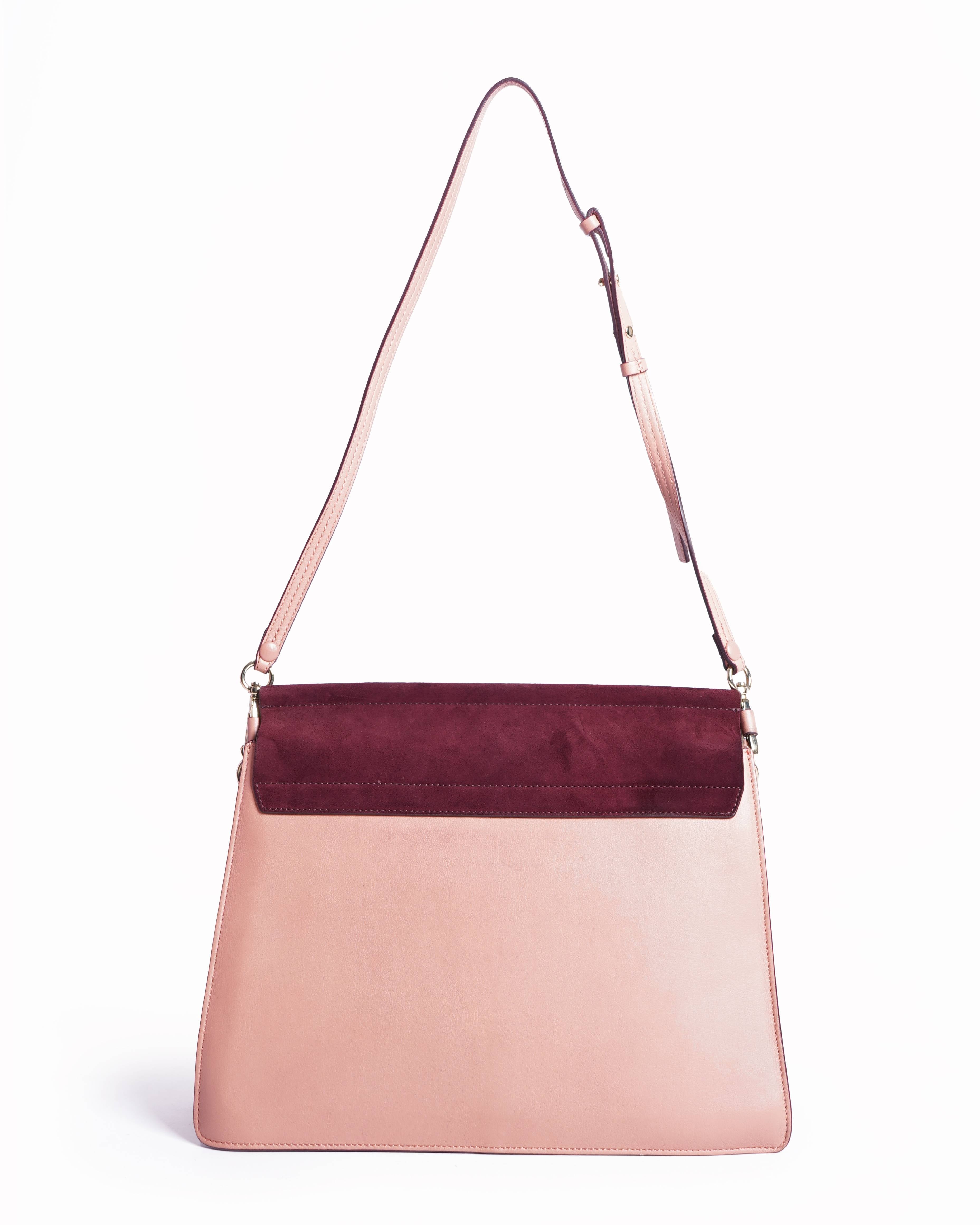 Chloé Faye Shoulder Bag In Peach & Magenta