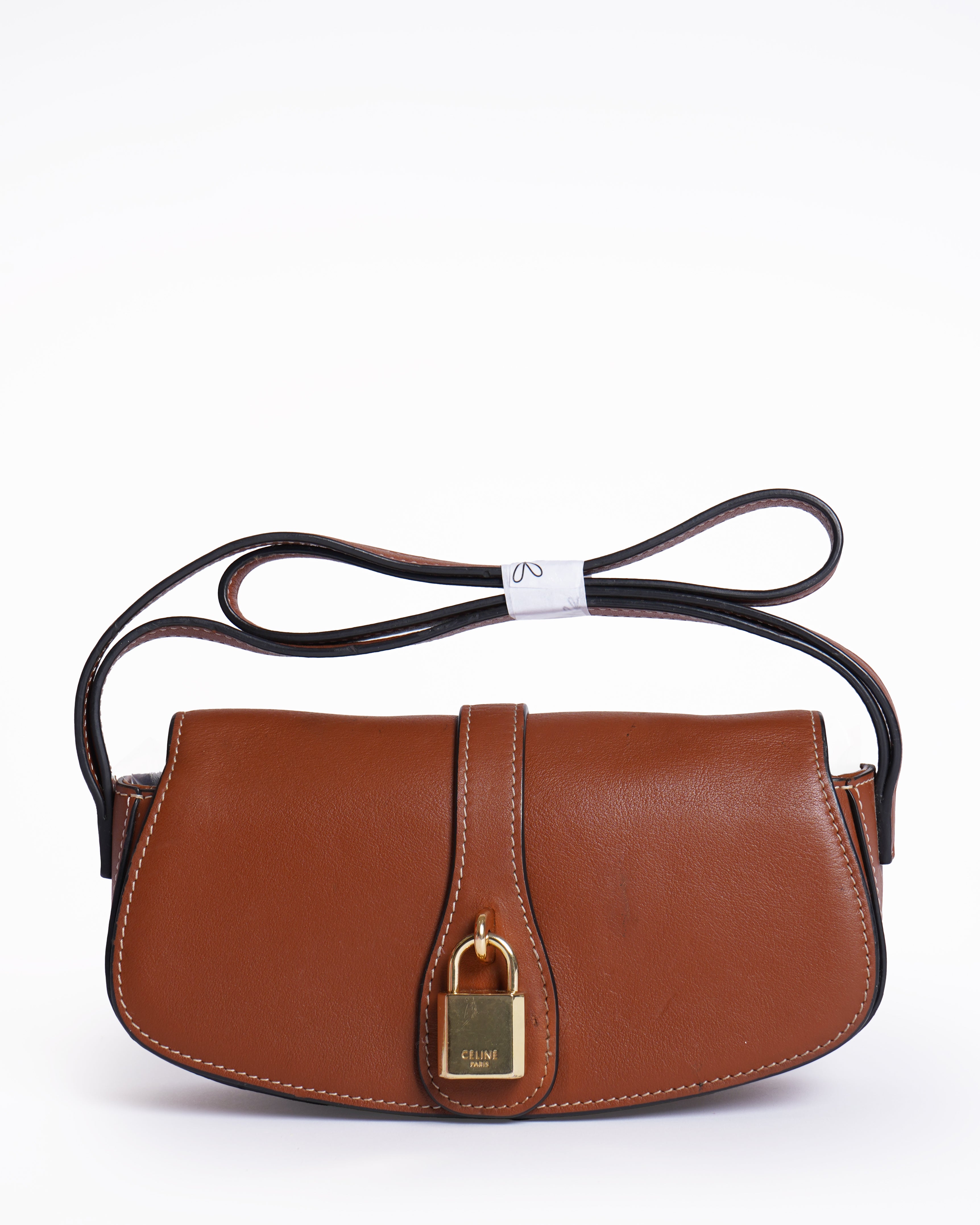Celine Mini Tabou Shoulder Bag In Tan