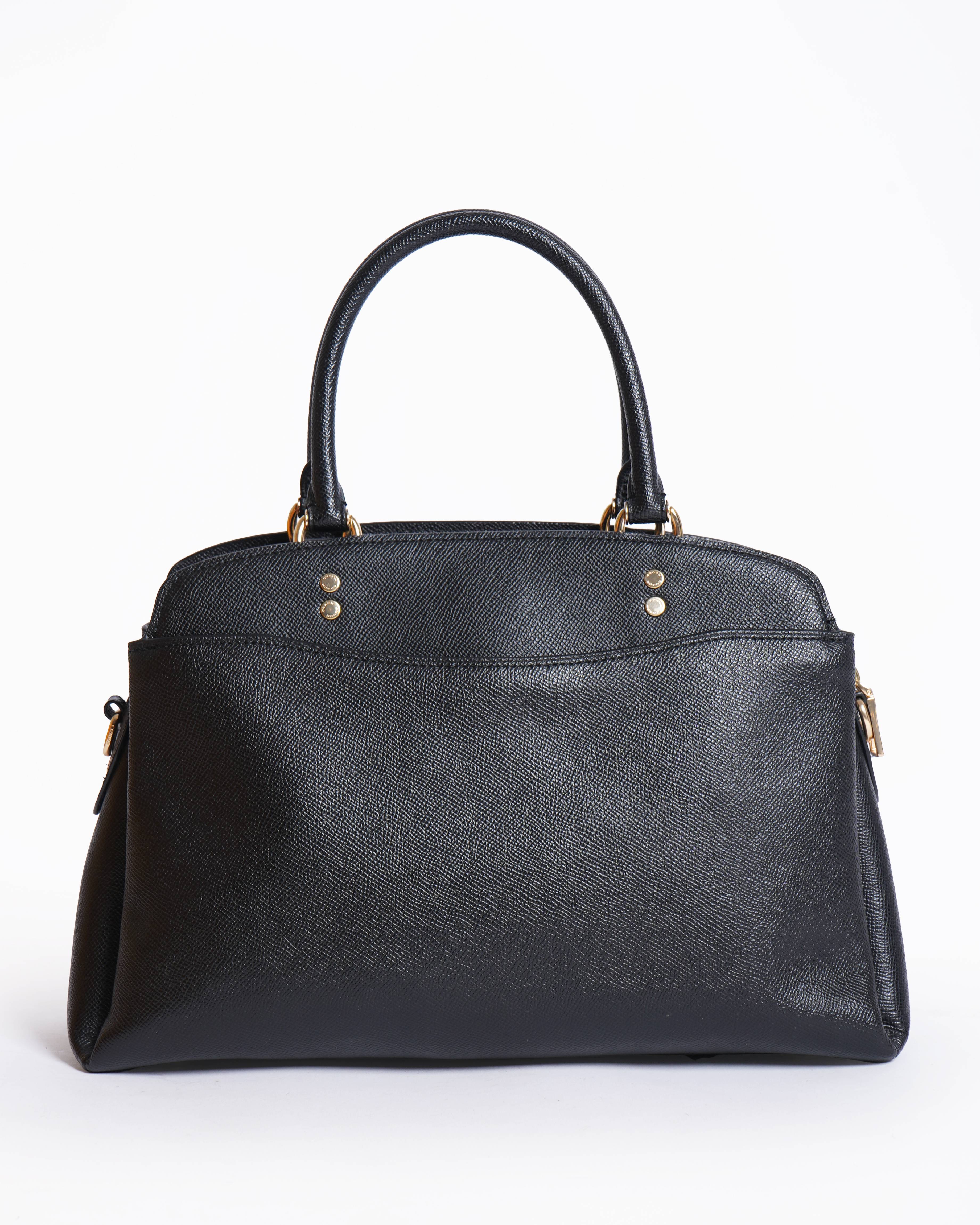 Coach mini lillie carryall handbag with shoulder strap in black