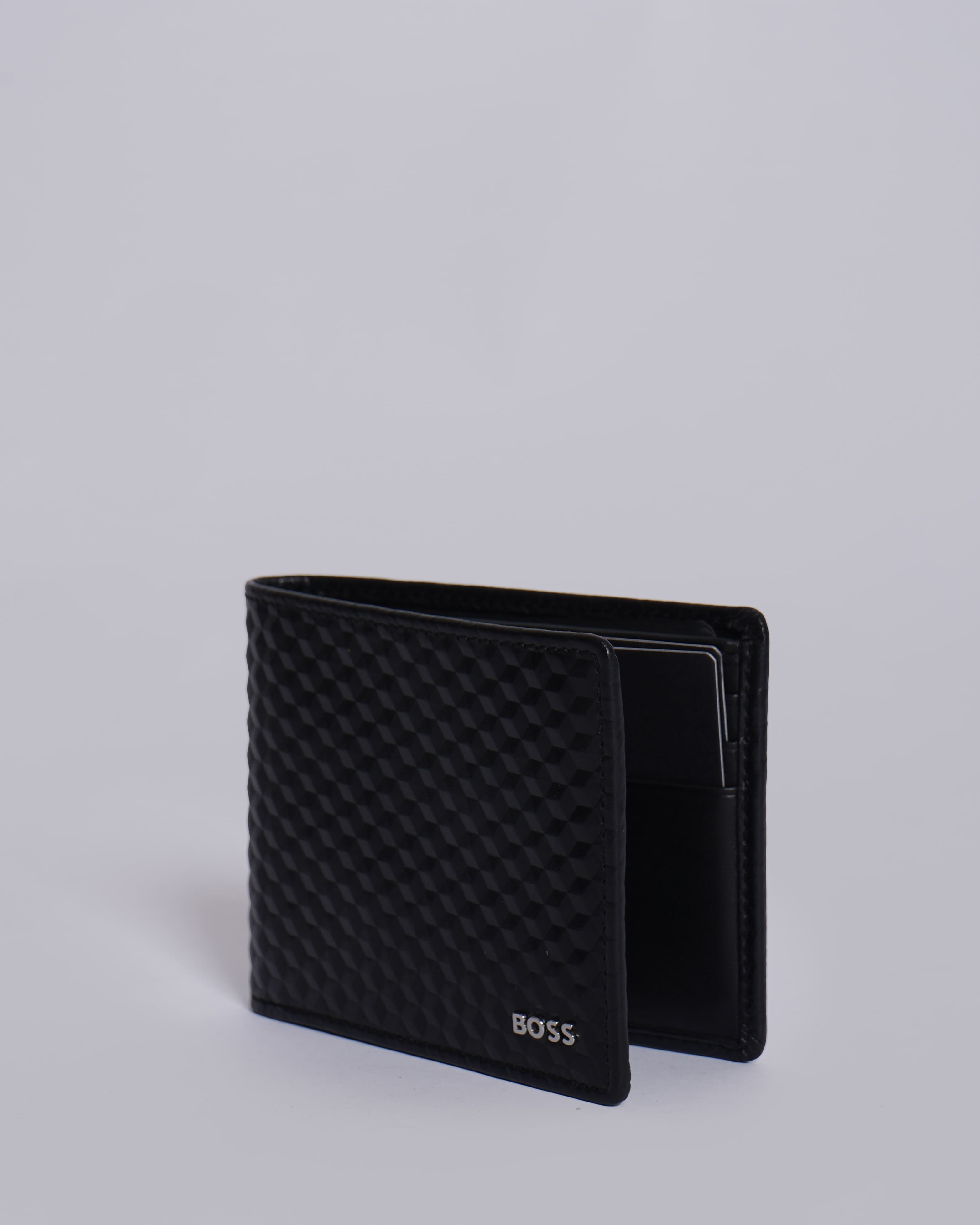 New Hugo boss men's leather short wallet