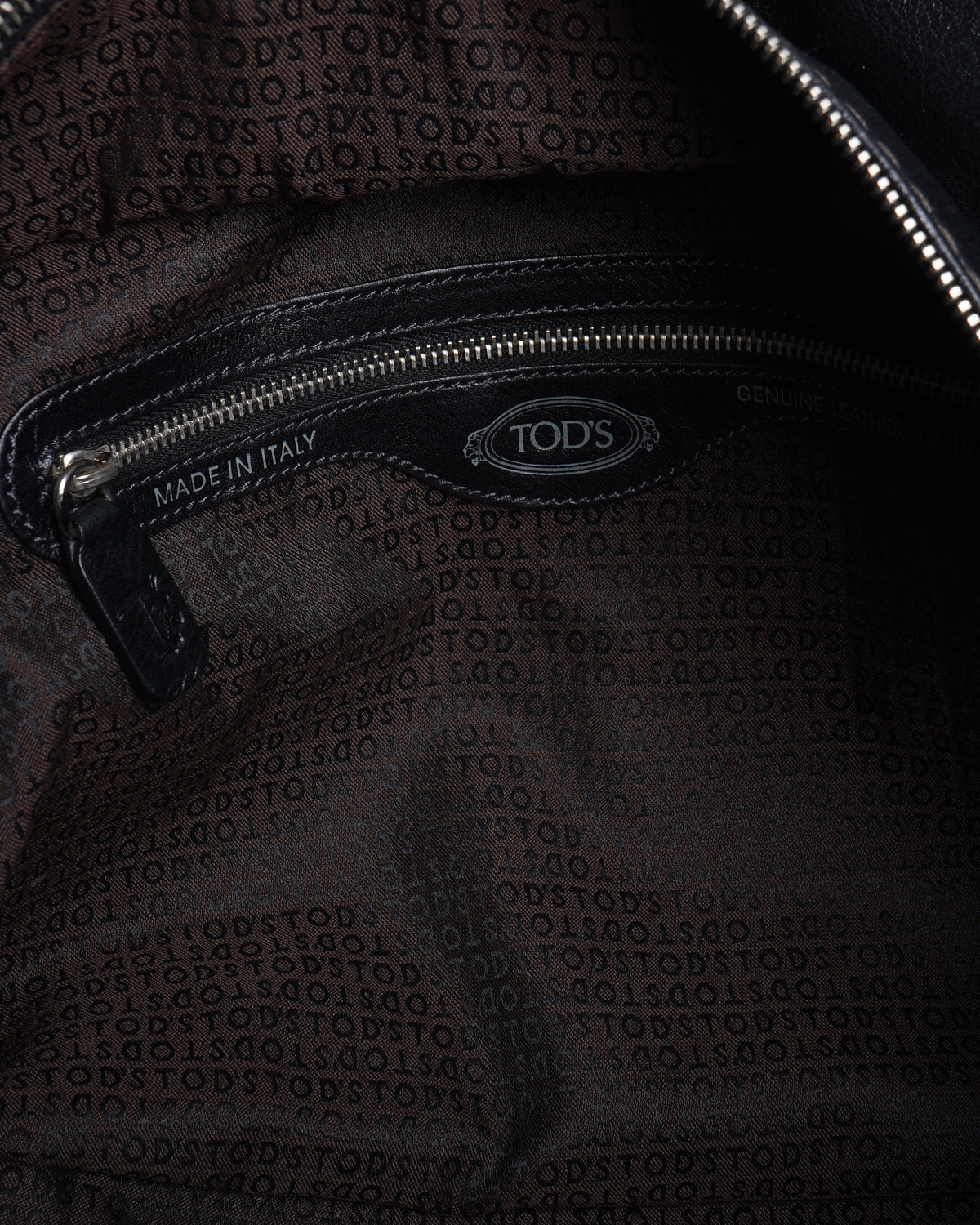 Tod's black pebbled leather classic tote bag