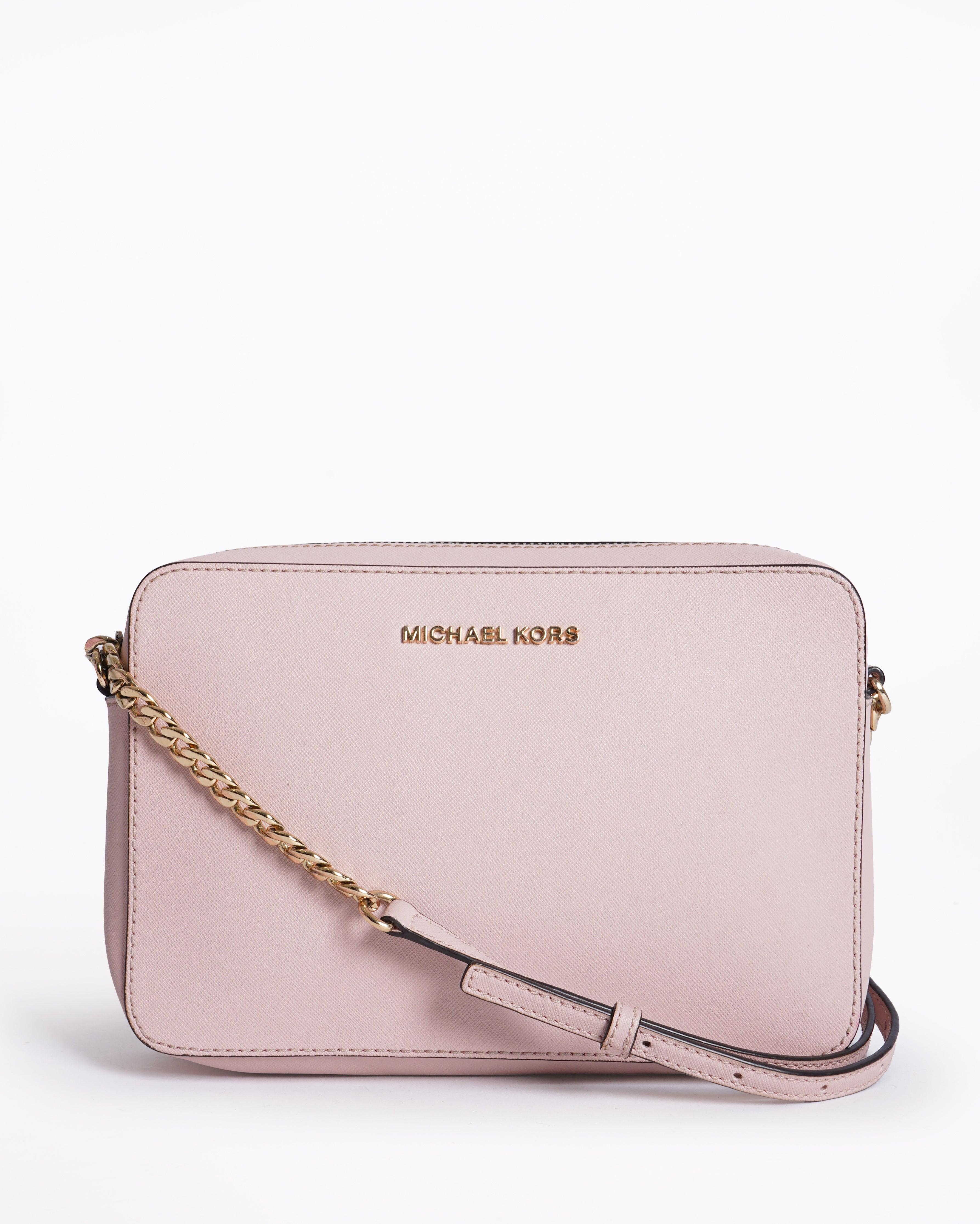 Michael kors jet set saffiano blush pink leather crossbody