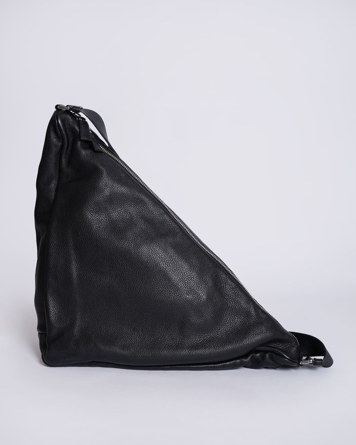 Prada Black Vitello Daino Triangle Crossbody Bag