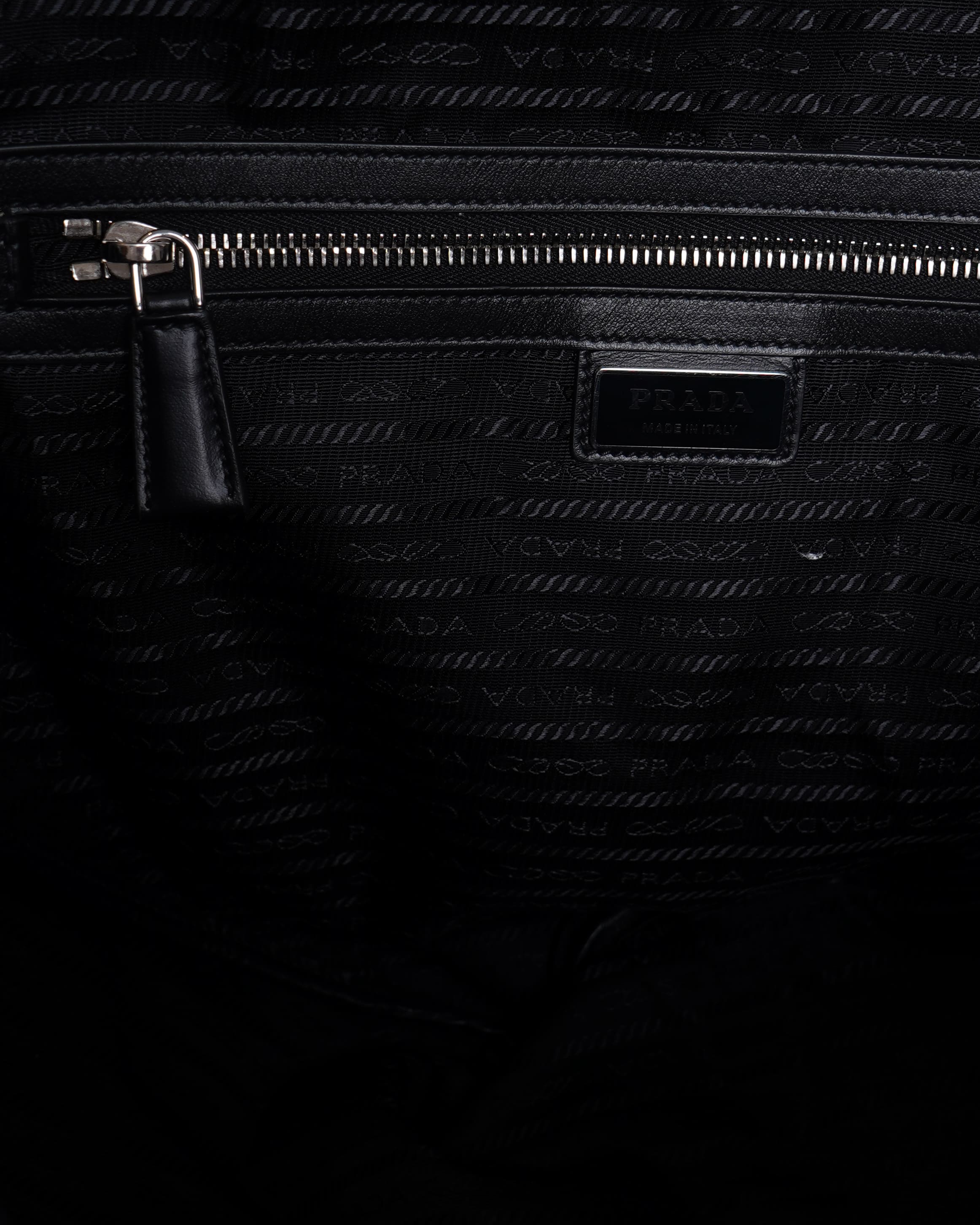 Prada Black Vitello Daino Triangle Crossbody Bag