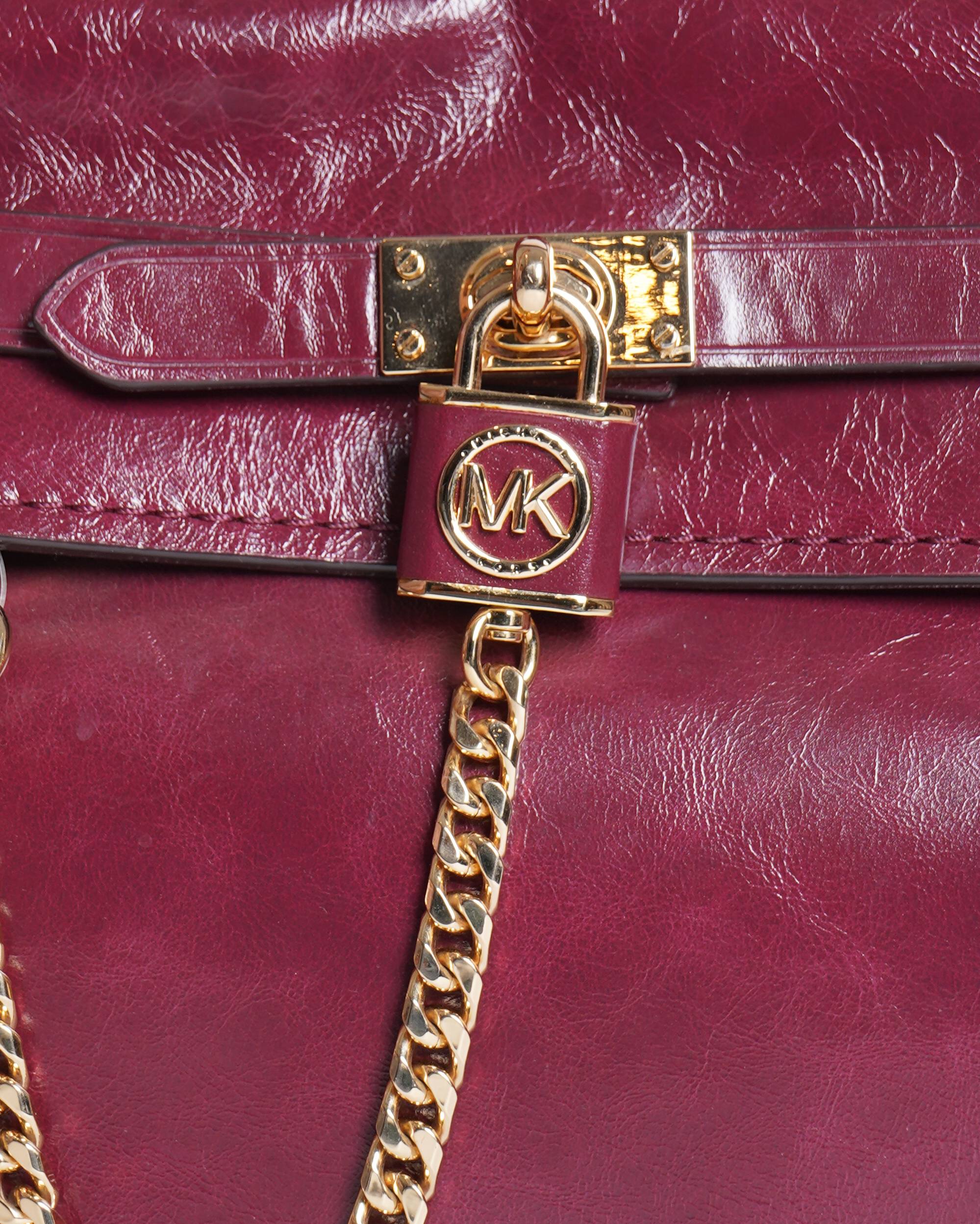 Michael Kors Hamilton Large Leather Belted Satchel Bag