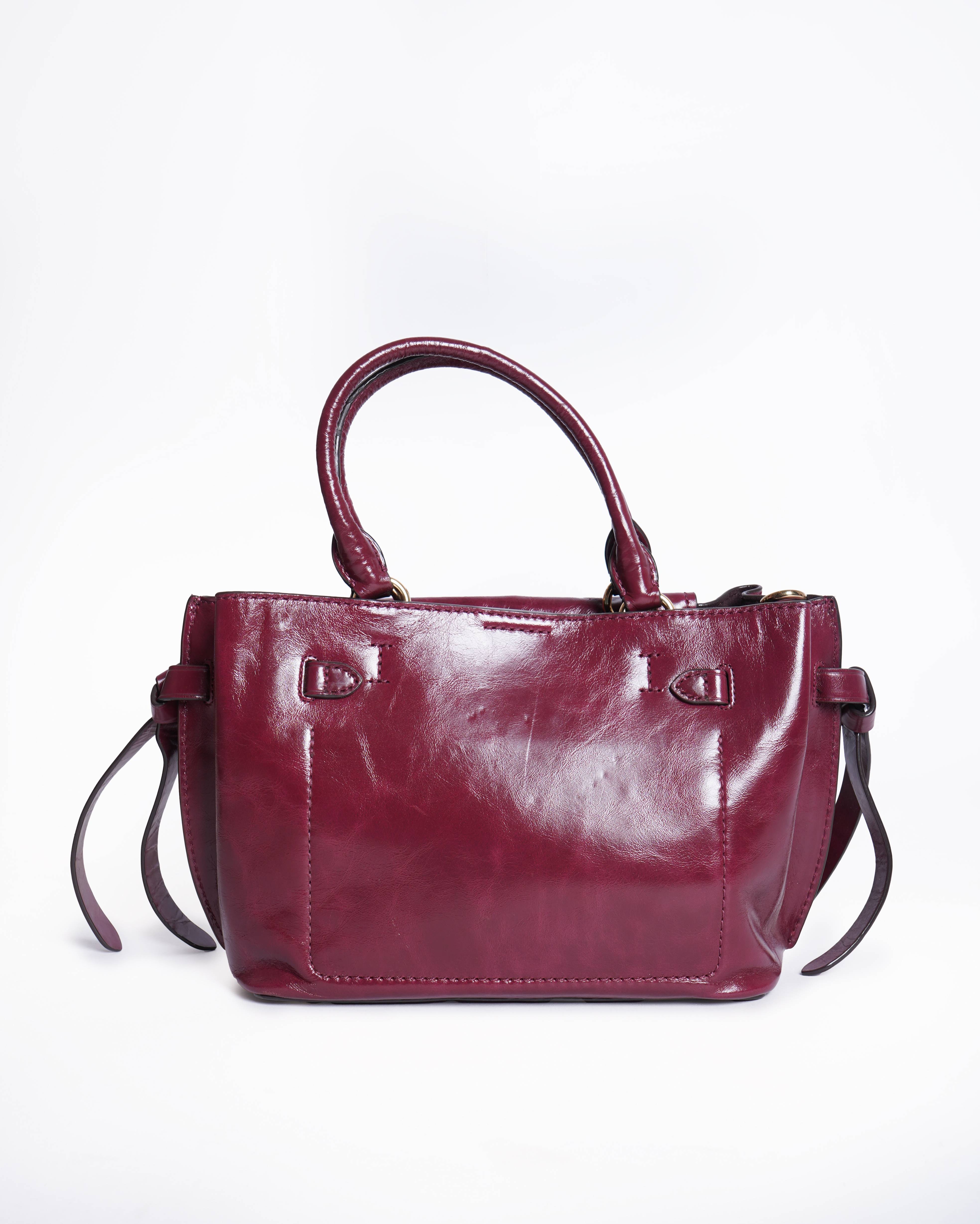 Michael Kors Hamilton Large Leather Belted Satchel Bag