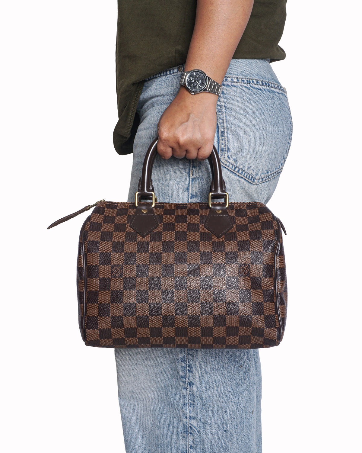 Louis Vuitton Speedy 25 Damier Ebene Canvas Bag
