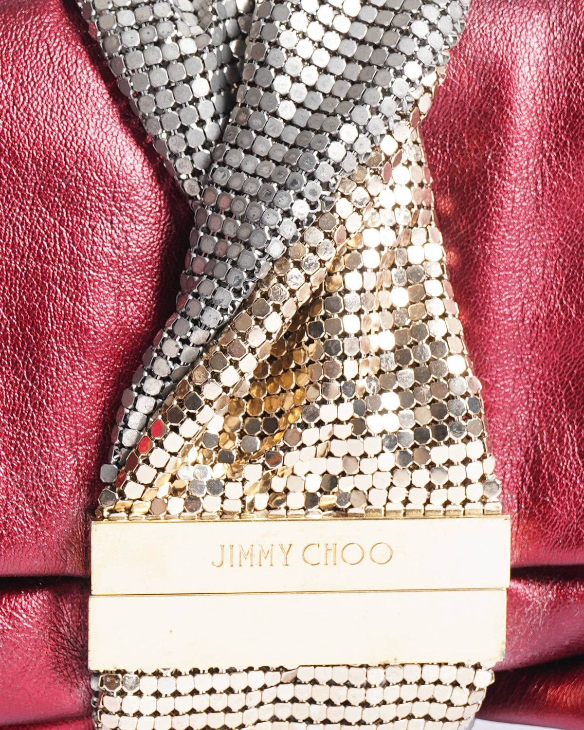 Jimmy choo chandra crystal embellished clutch in red